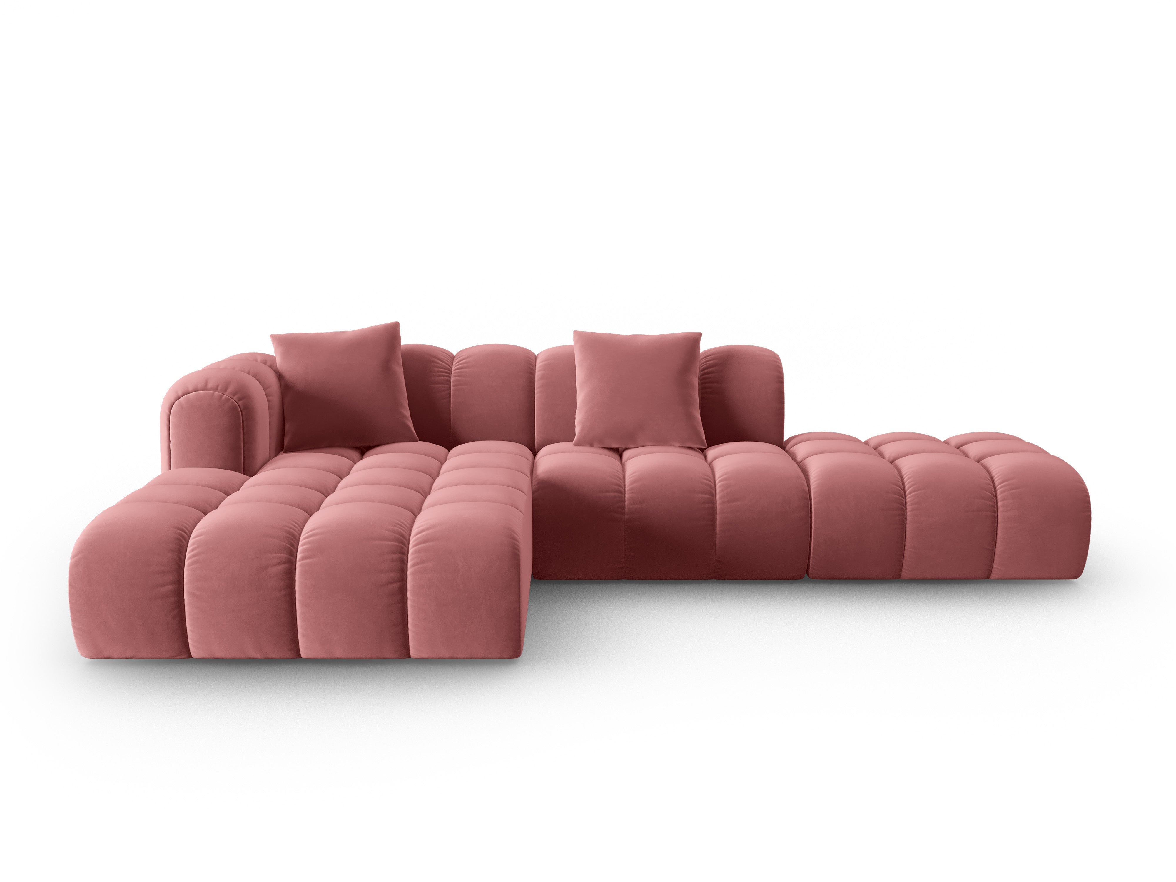 Open Left-Arm Velvet Corner Sofa ASTRO Pink