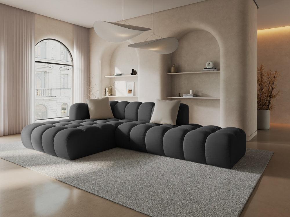 Narożnik aksamitny 5-osobowy lewostronny HALLEY szary Windsor & Co Eye on Design