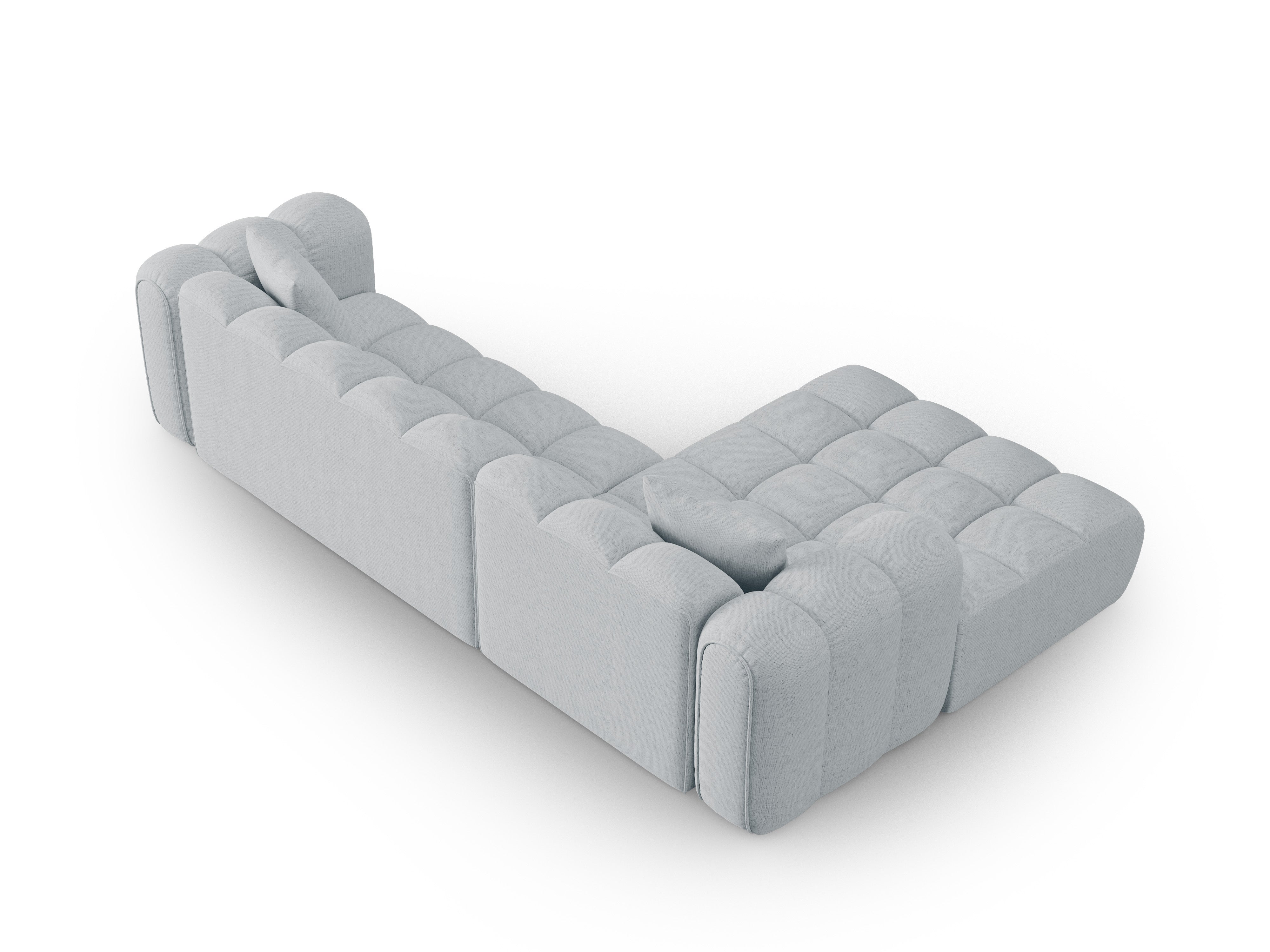 4-seater left-facing corner sofa ASTRO light gray chenille