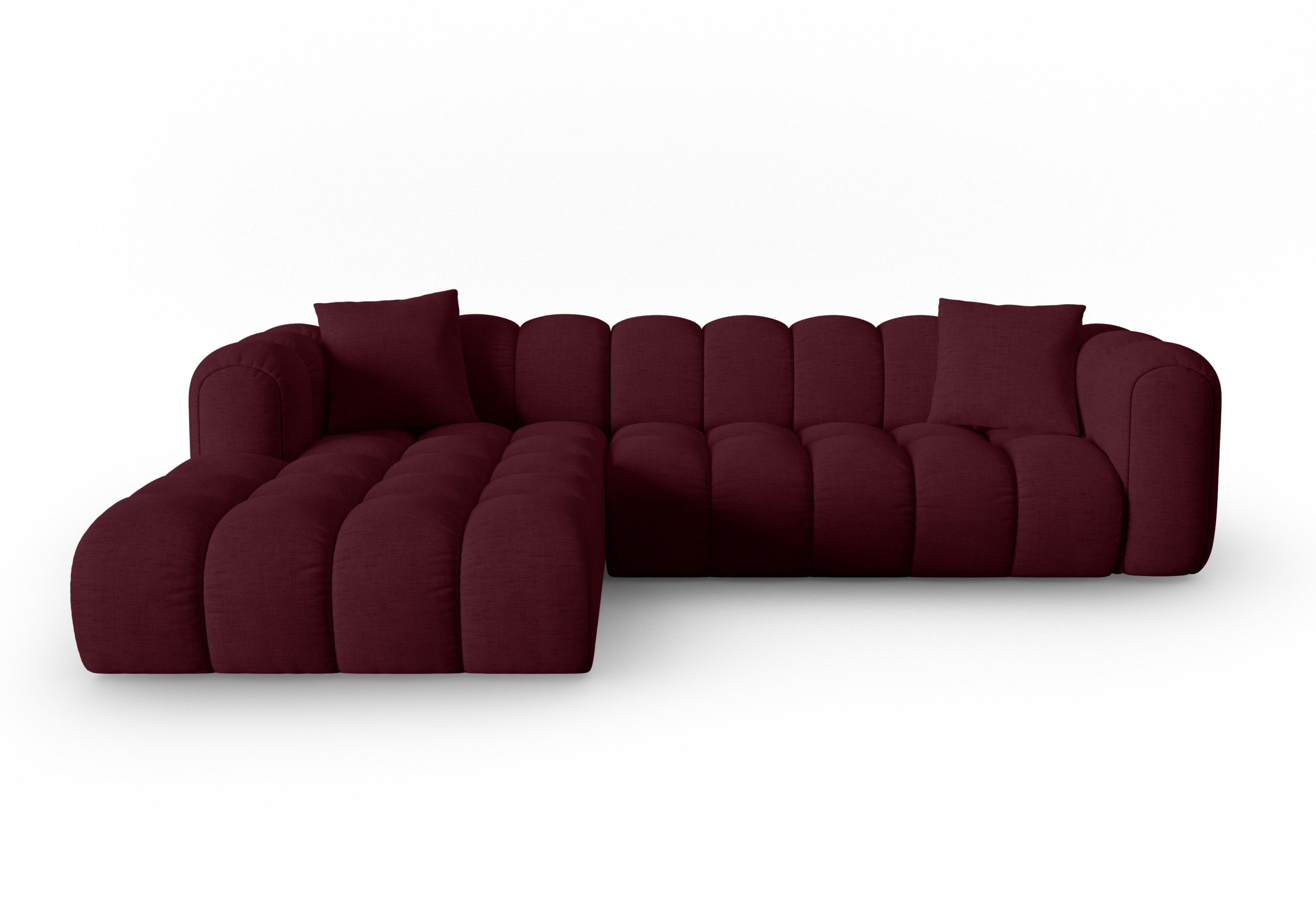4-seater left-facing corner sofa ASTRO burgundy chenille