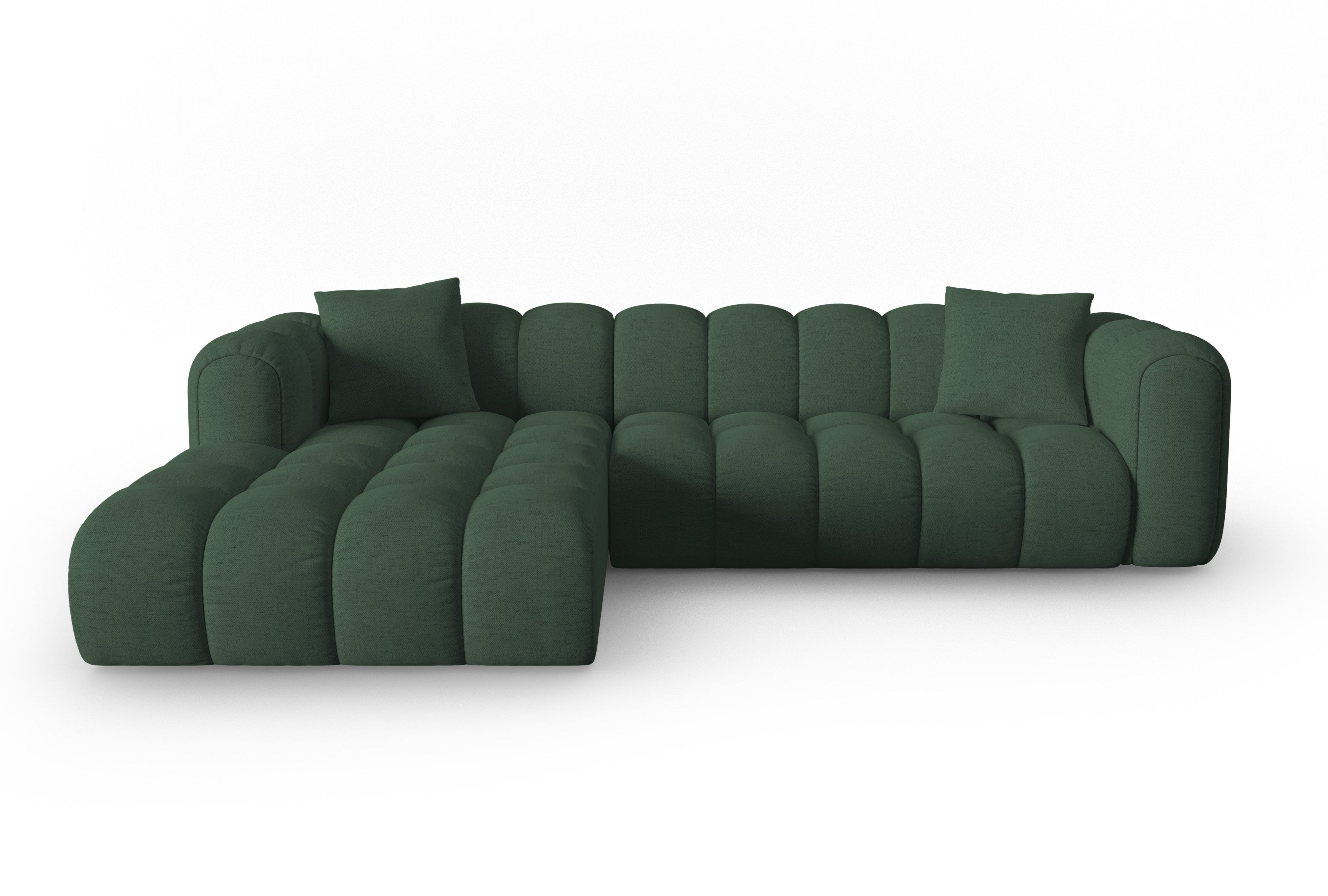 4-seater left-facing corner sofa ASTRO sea green chenille