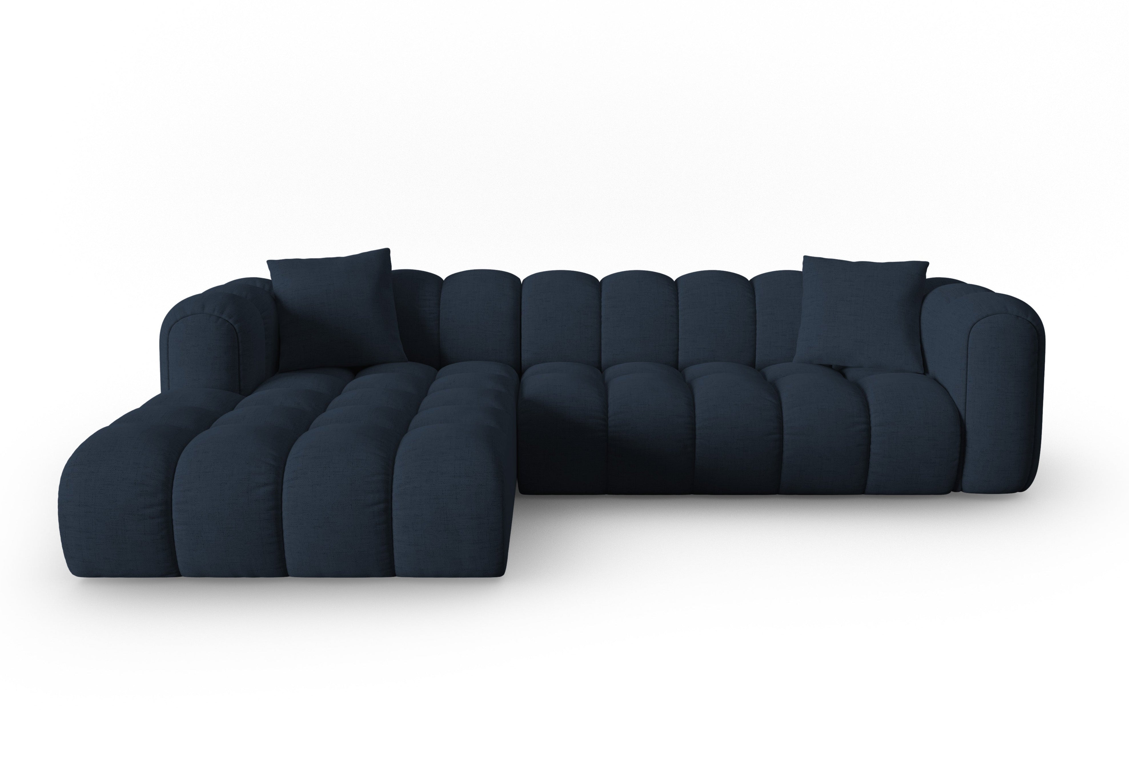 4-seater left-facing corner sofa ASTRO royal navy chenille