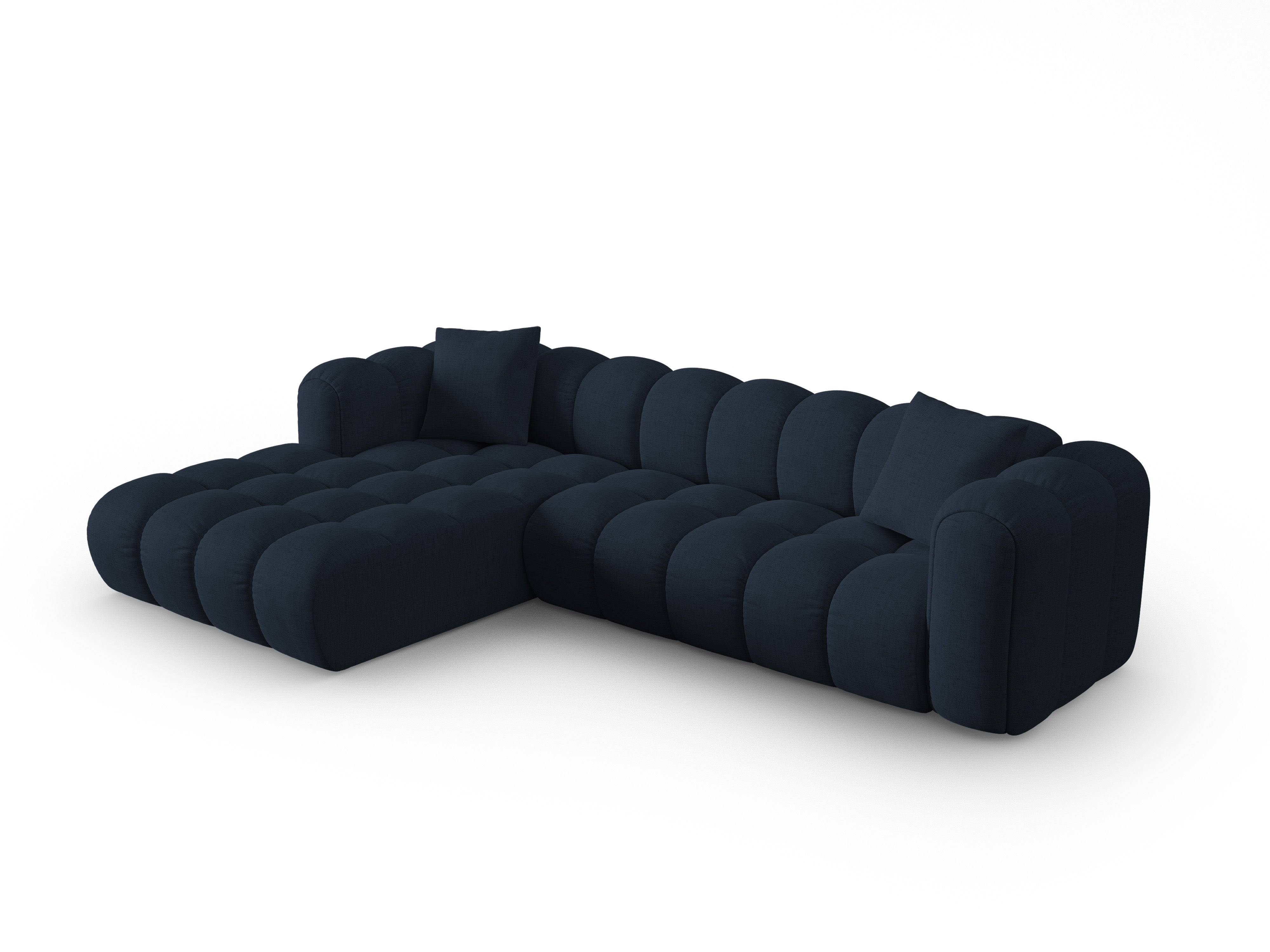 4-seater left-facing corner sofa ASTRO royal navy chenille