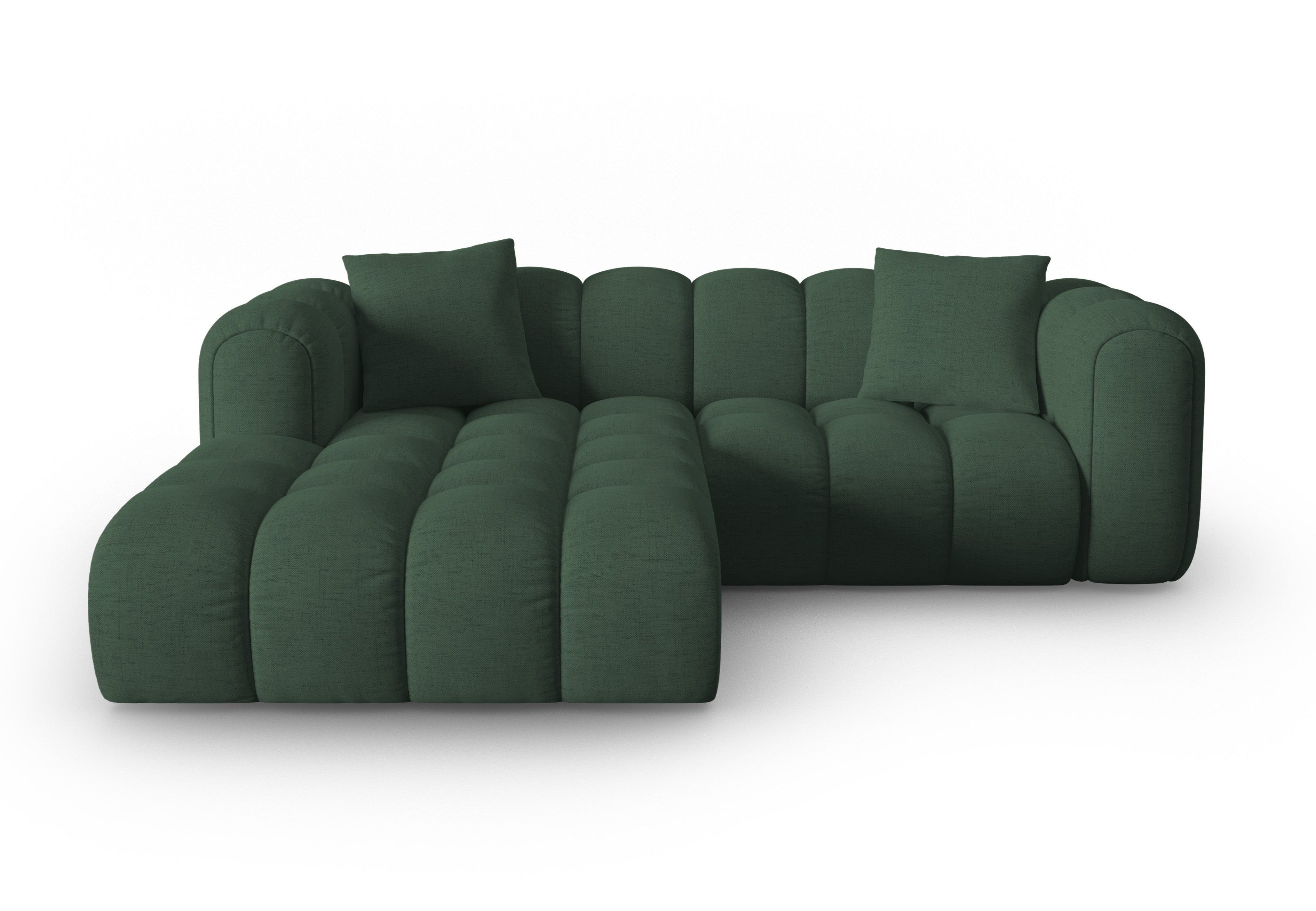 Left-facing 3-seater corner sofa ASTRO sea green chenille
