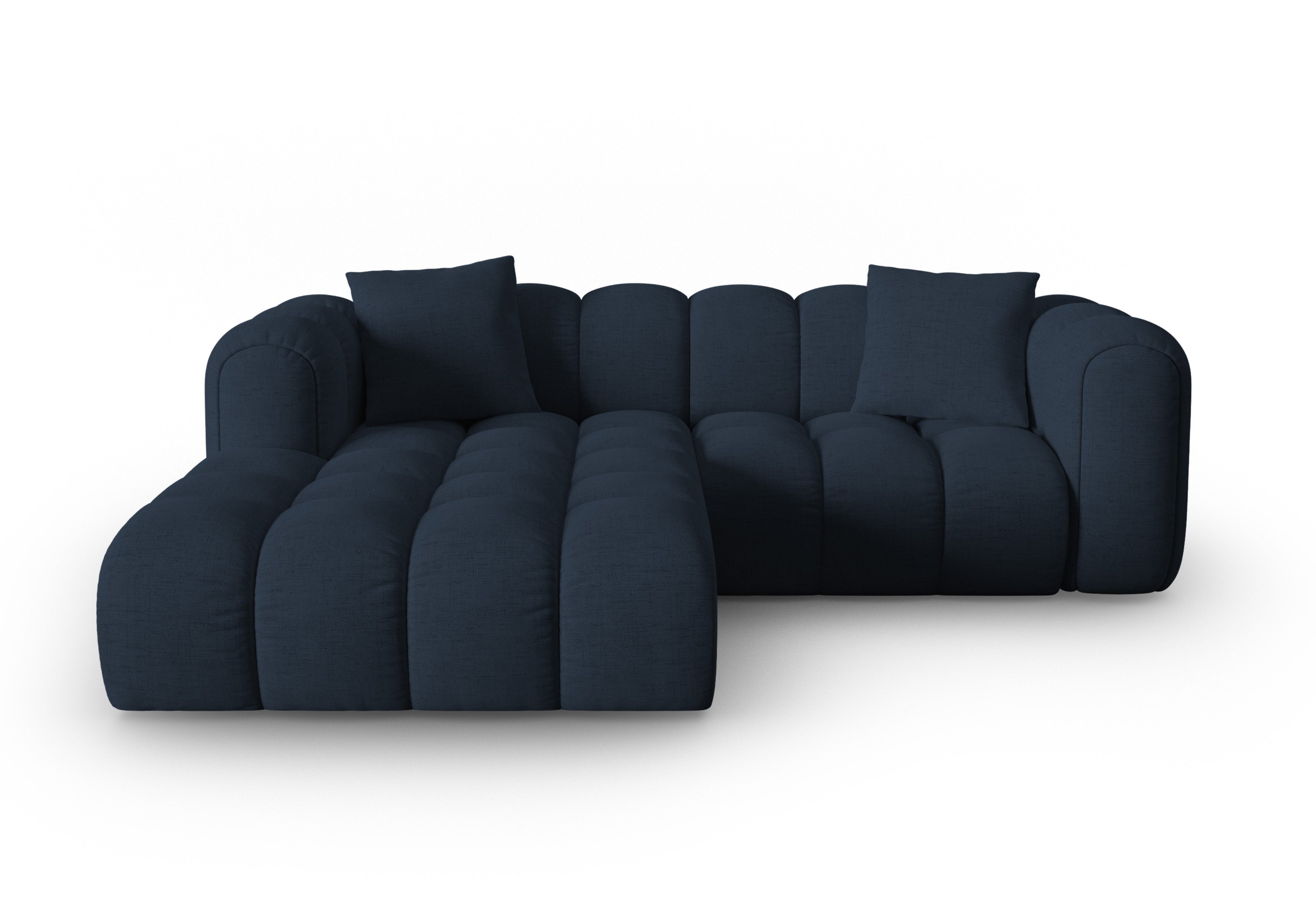 Left-facing 3-seater corner sofa ASTRO royal navy chenille