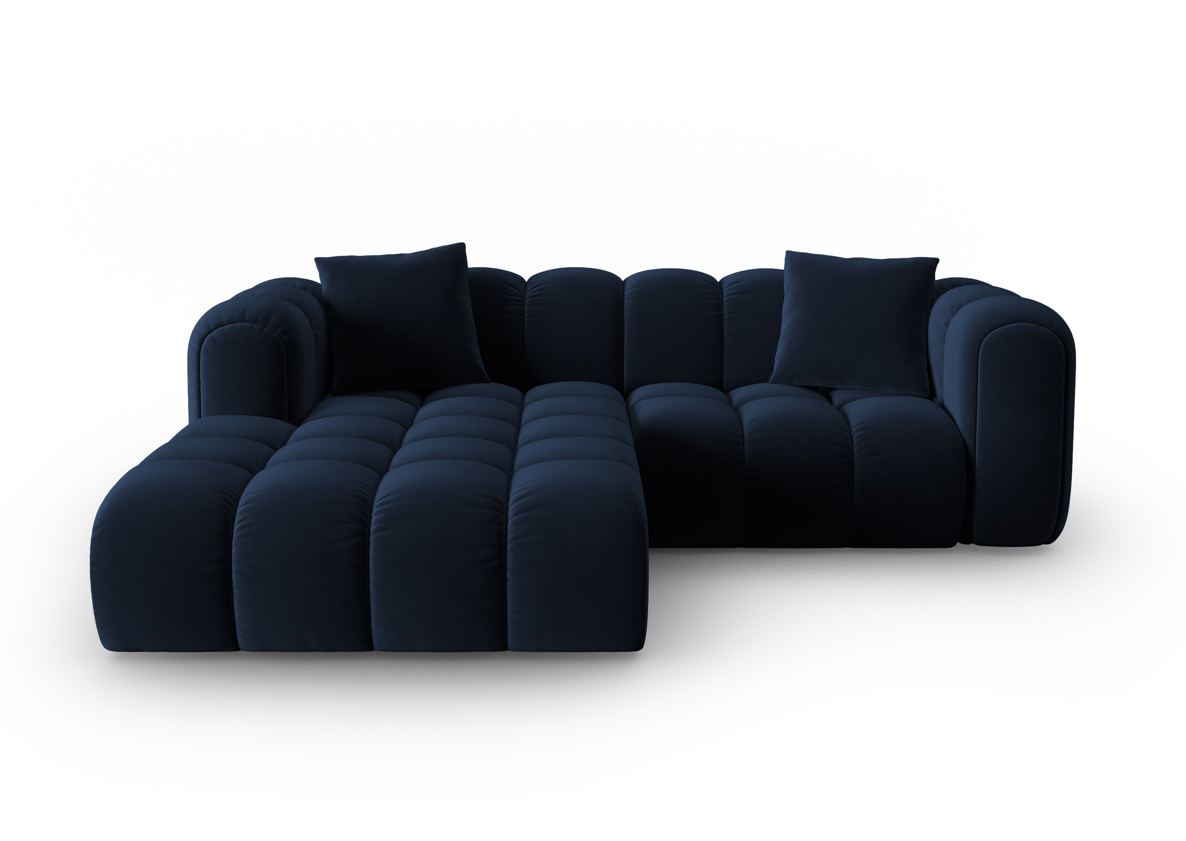 Sametový rohový gauč pro 3 osoby levý ASTRO královsky modrý