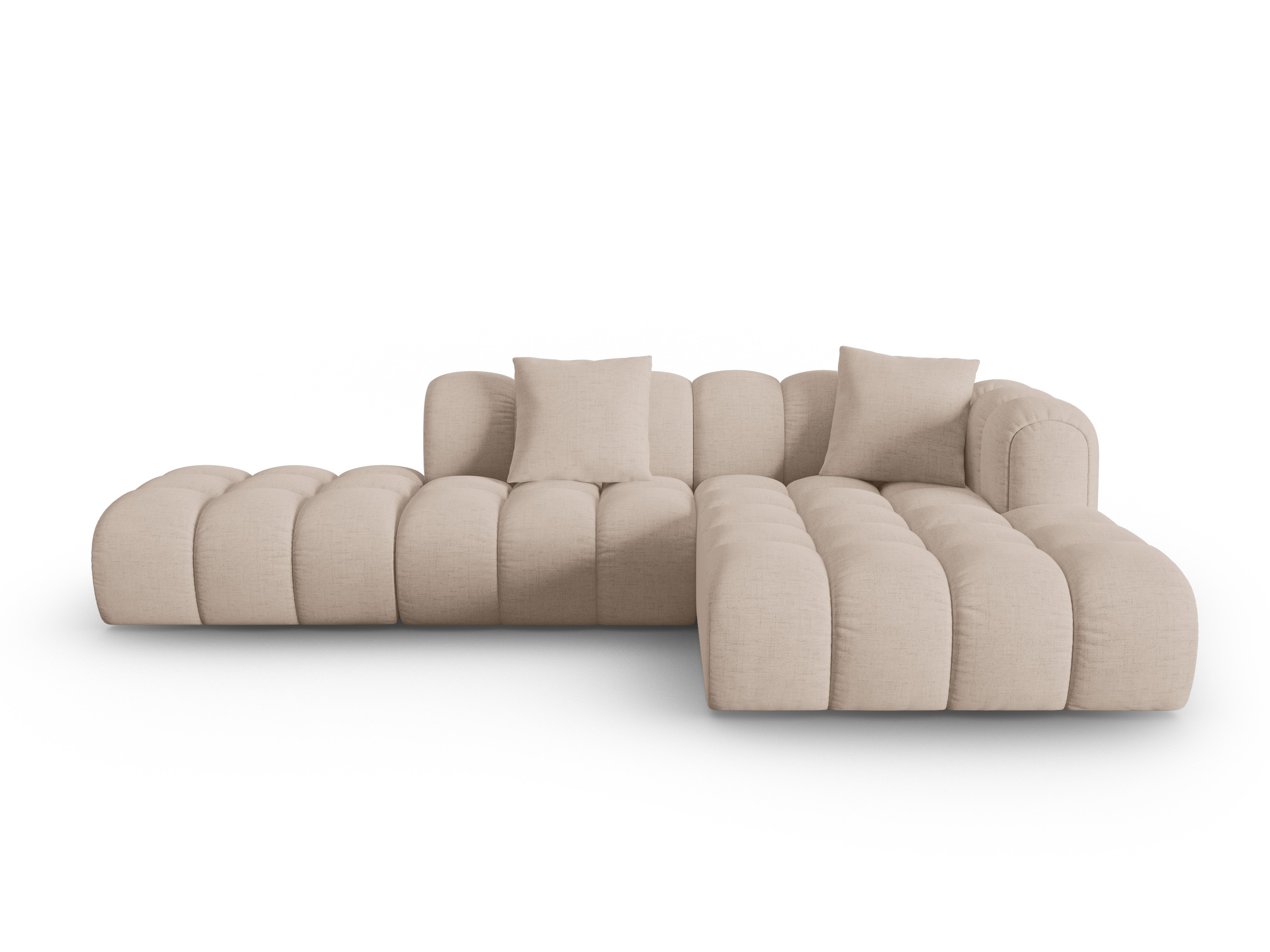 Right-facing open corner sofa ASTRO cappuccino chenille