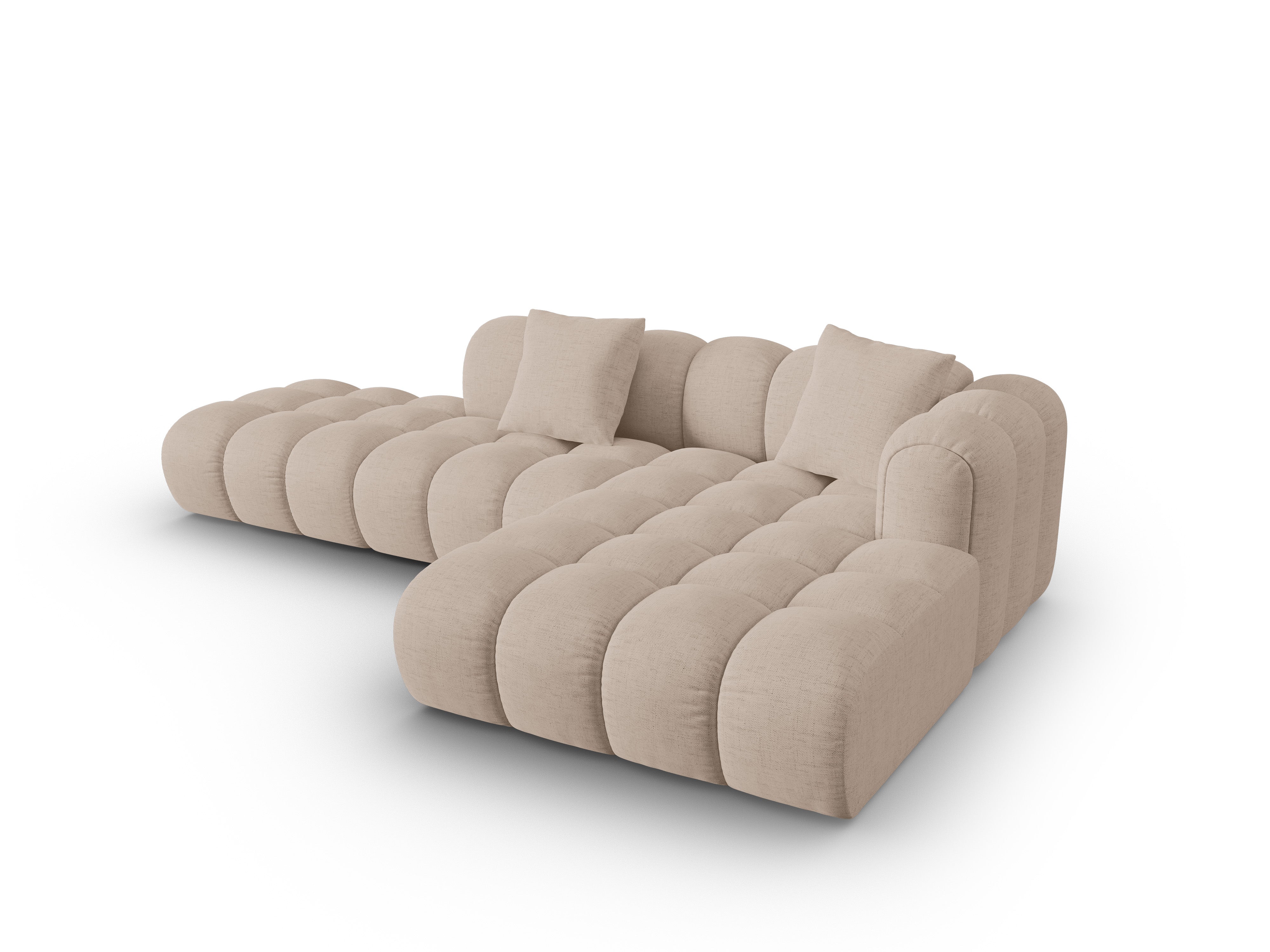 Right-facing open corner sofa ASTRO cappuccino chenille