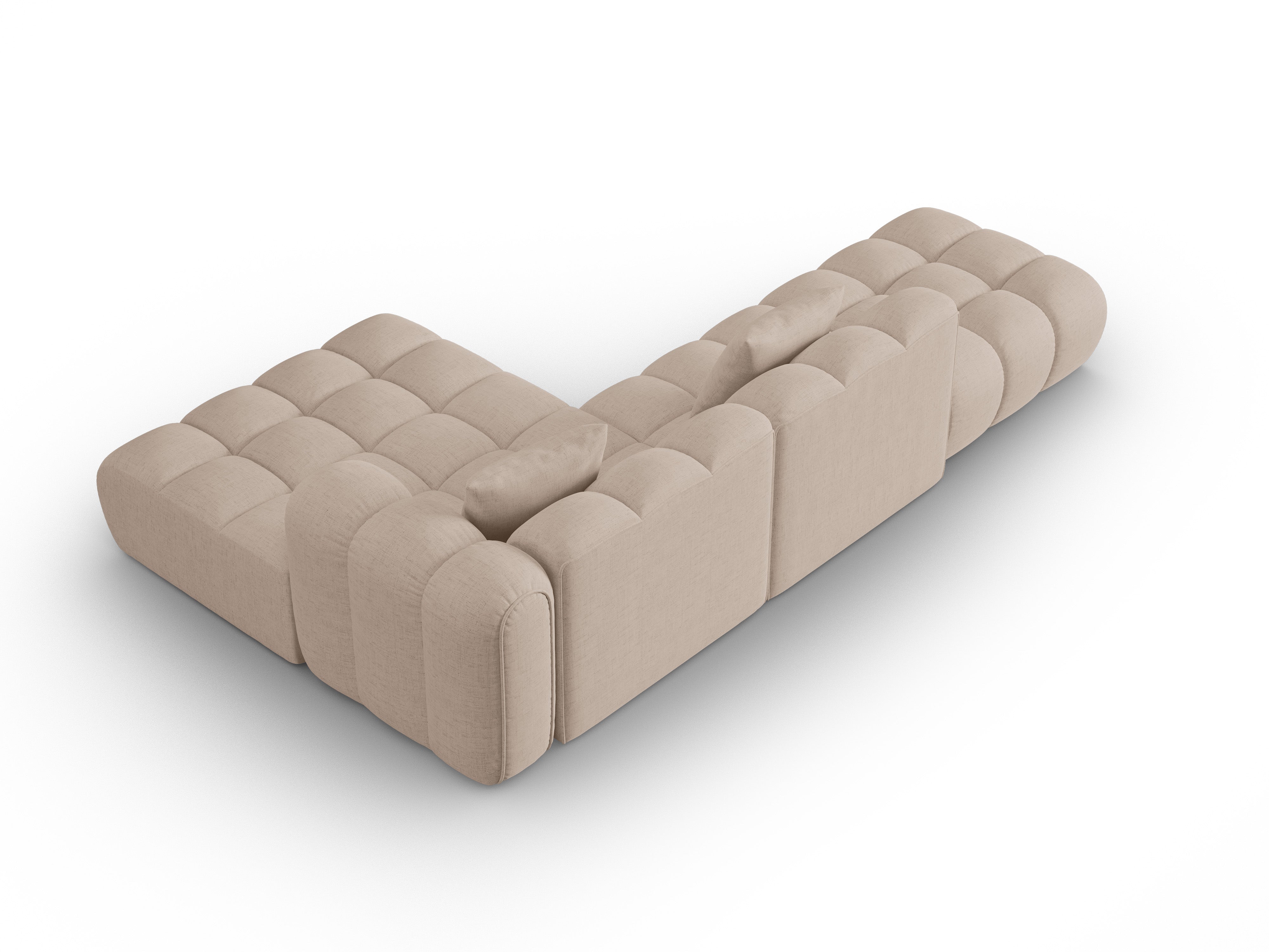 Right-facing open corner sofa ASTRO cappuccino chenille