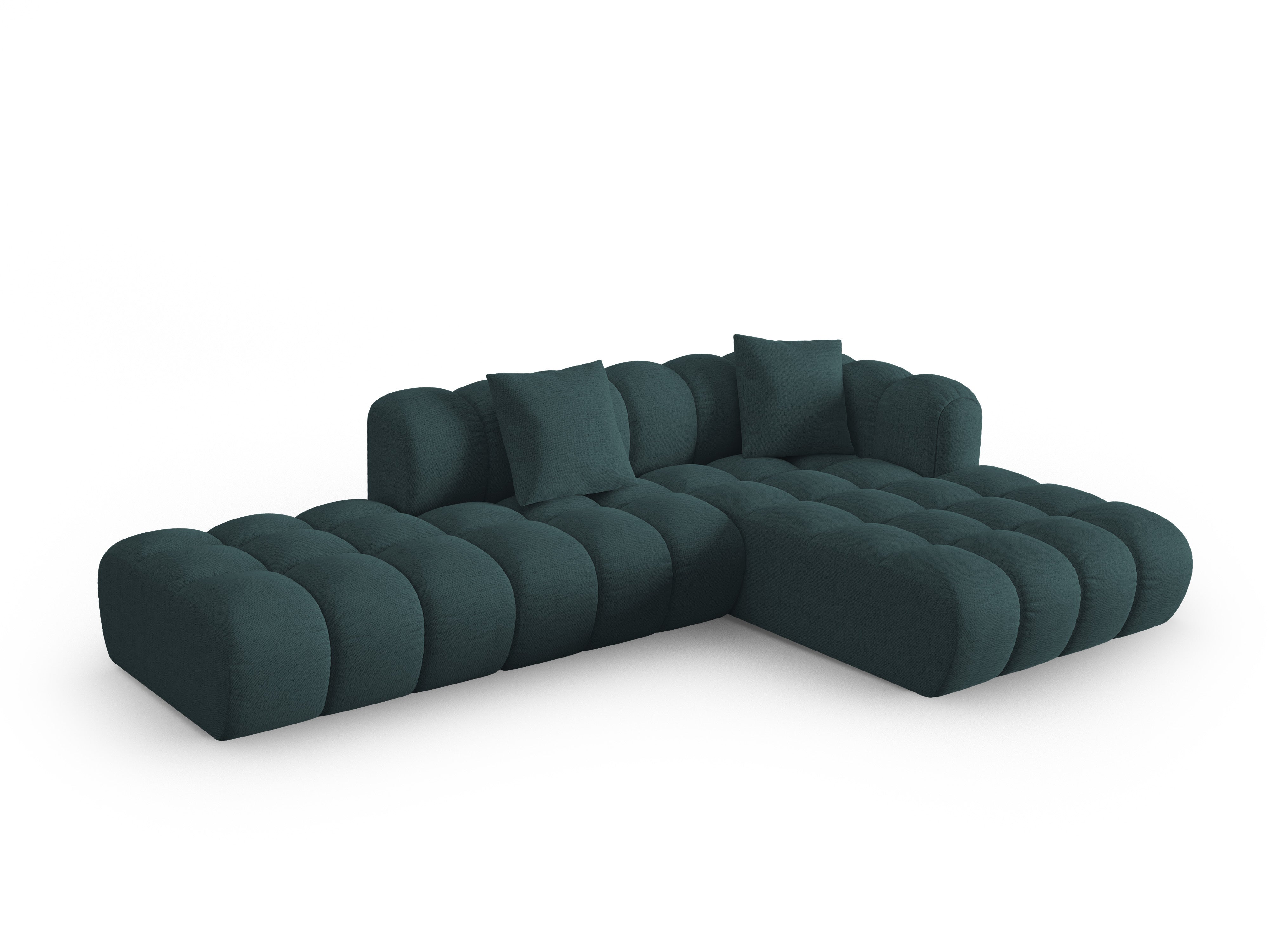 Otevřený pravý roh ASTRO tyrkysový šenil