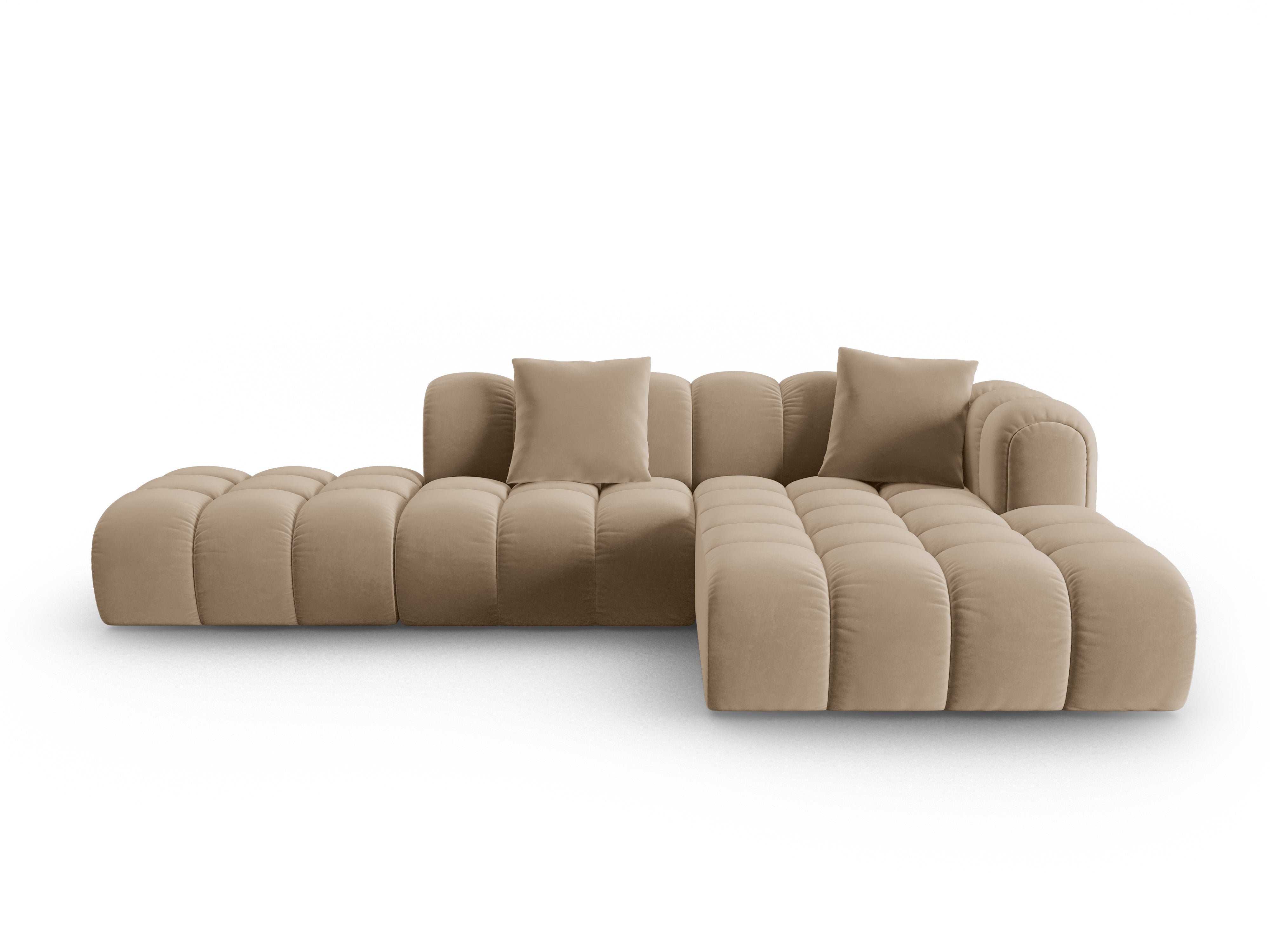 Sametový rohový otvorený pravý ASTRO pískový