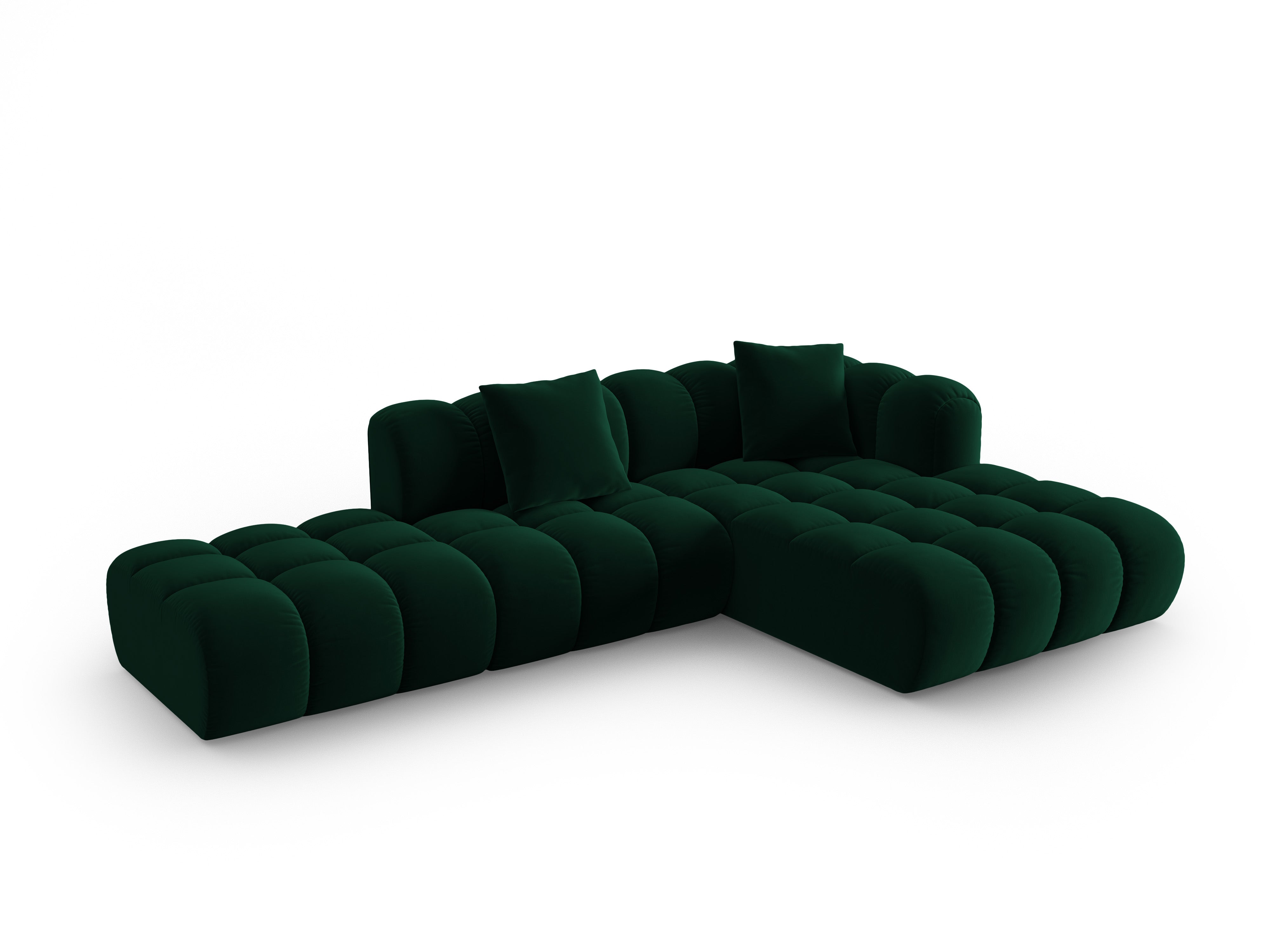 Velvet Corner Sofa Open Right ASTRO Bottle Green