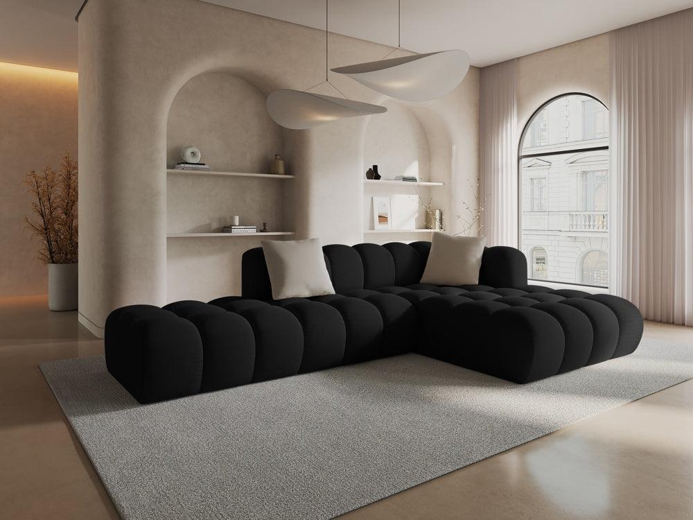 Narożnik aksamitny 5-osobowy prawostronny HALLEY czarny Windsor & Co Eye on Design