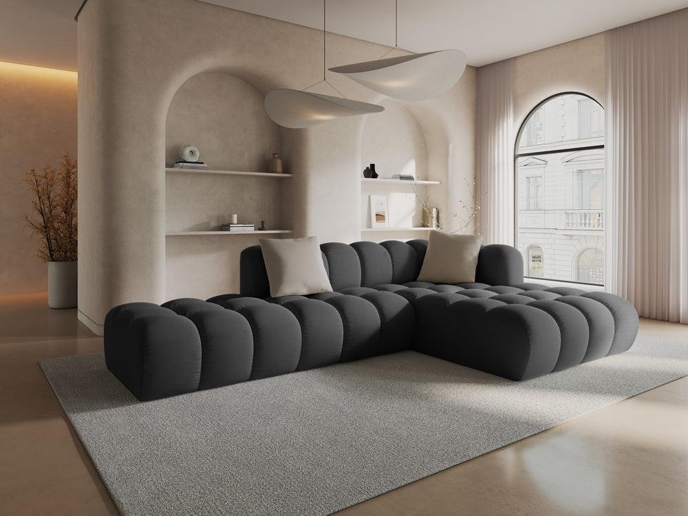 Narożnik aksamitny 5-osobowy prawostronny HALLEY szary Windsor & Co Eye on Design