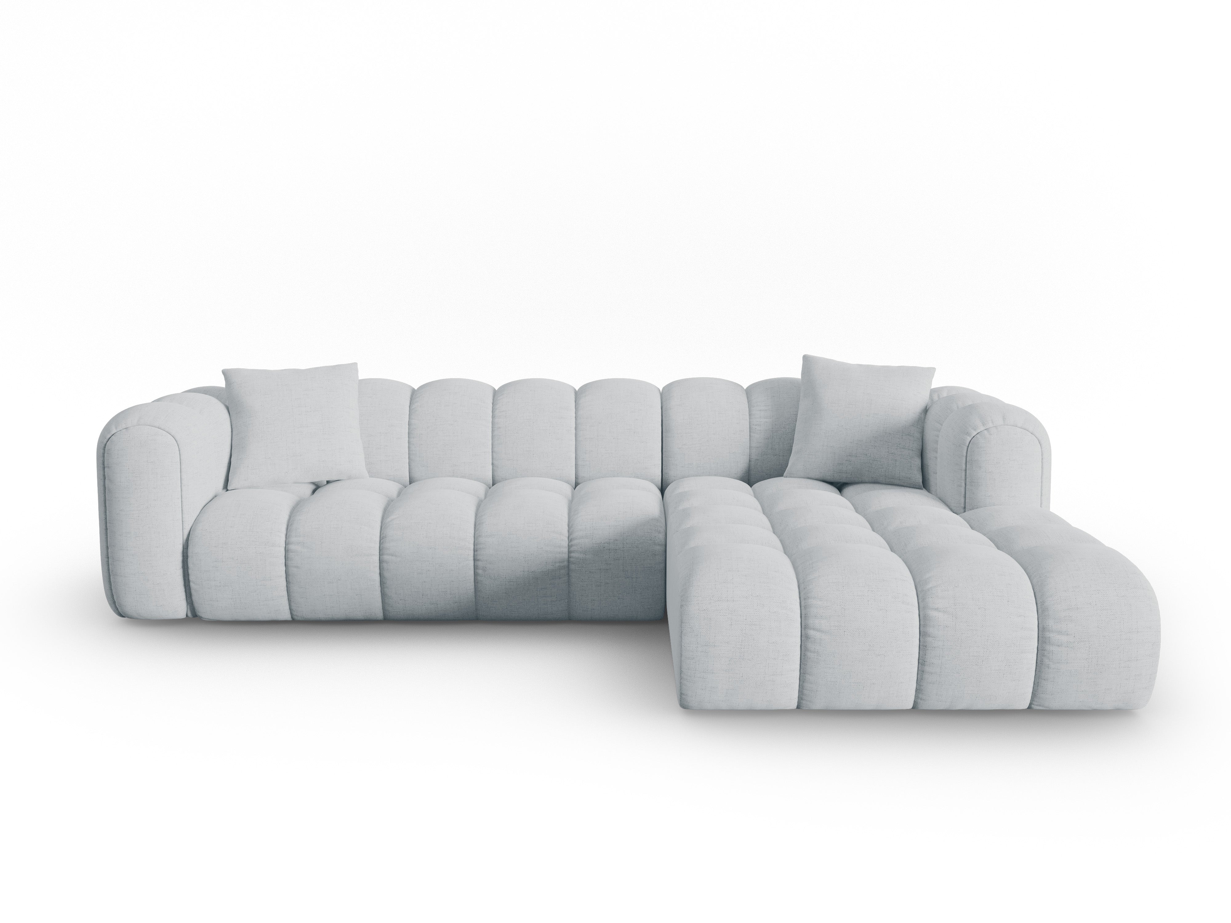 4-seater right-facing corner sofa ASTRO light gray chenille