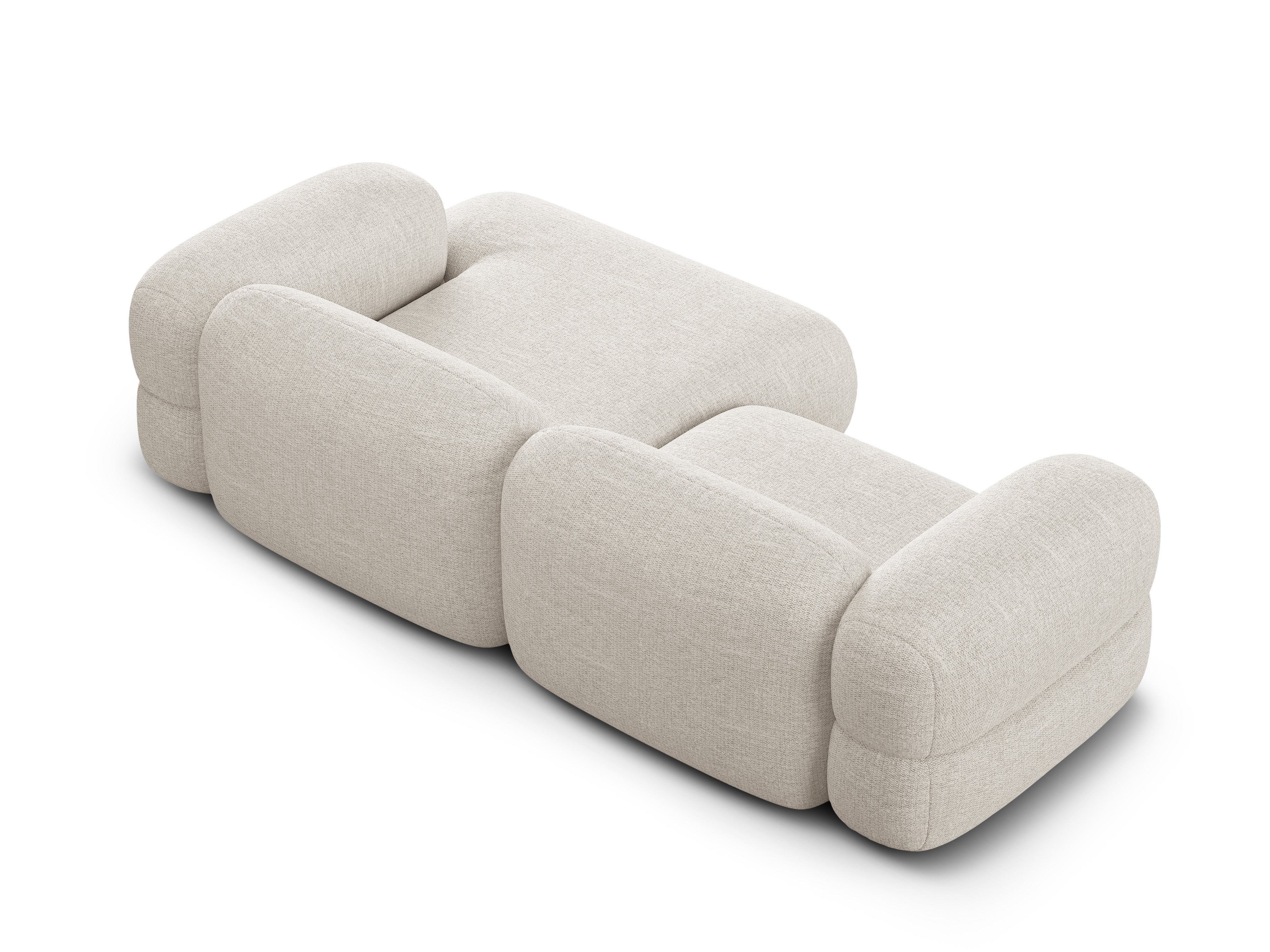 Right-sided corner sofa ROGER beige chenille