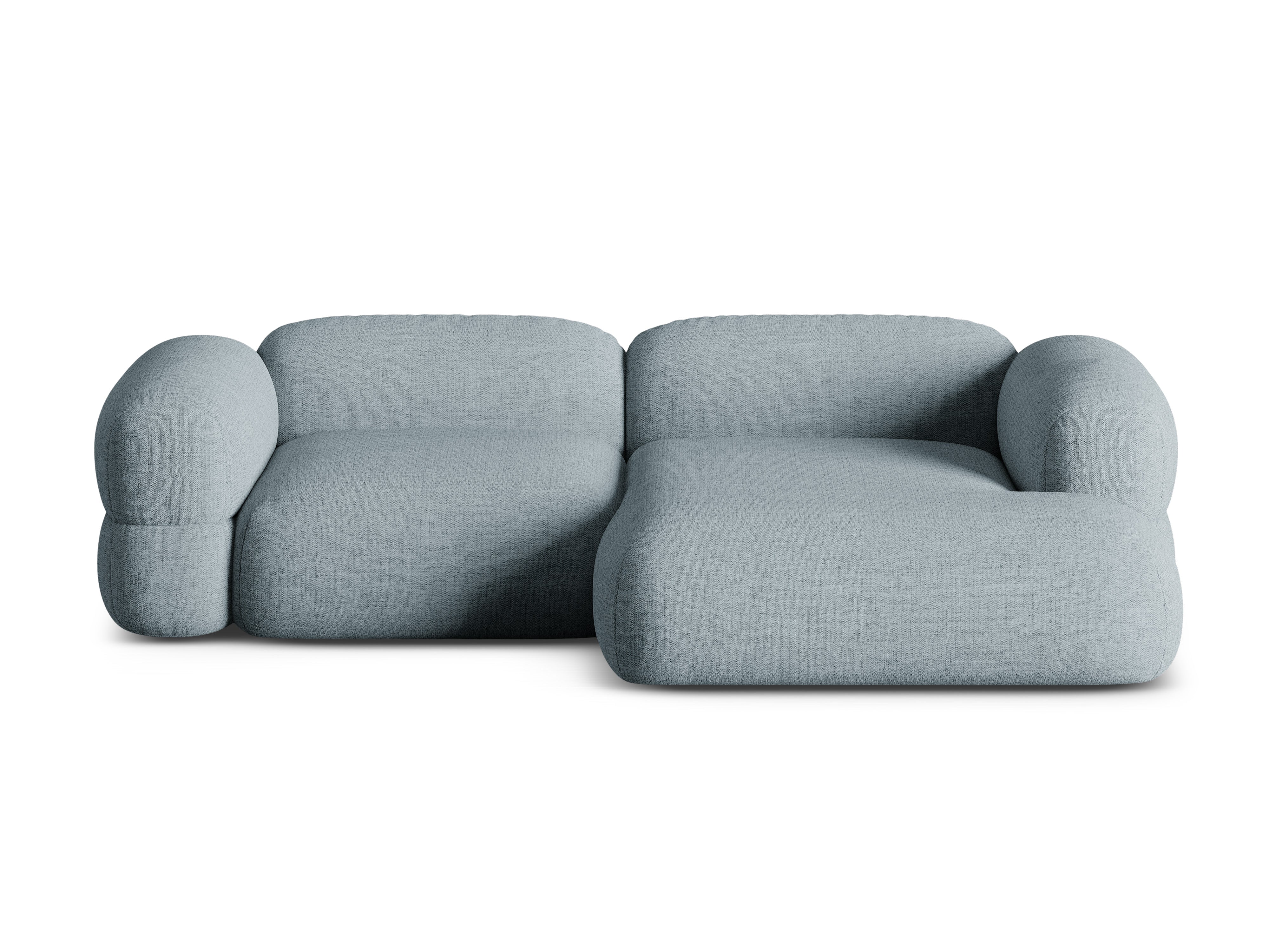 Right-sided corner sofa ROGER blue chenille