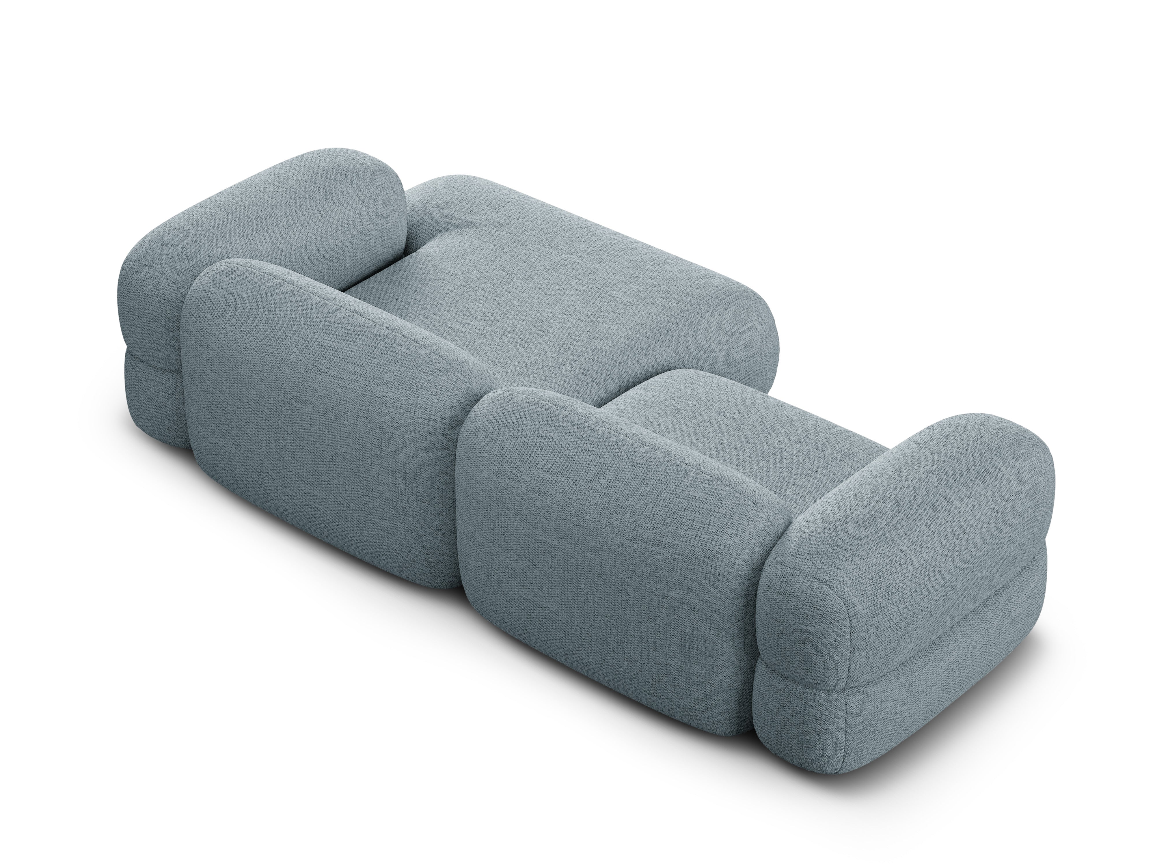 Right-sided corner sofa ROGER blue chenille