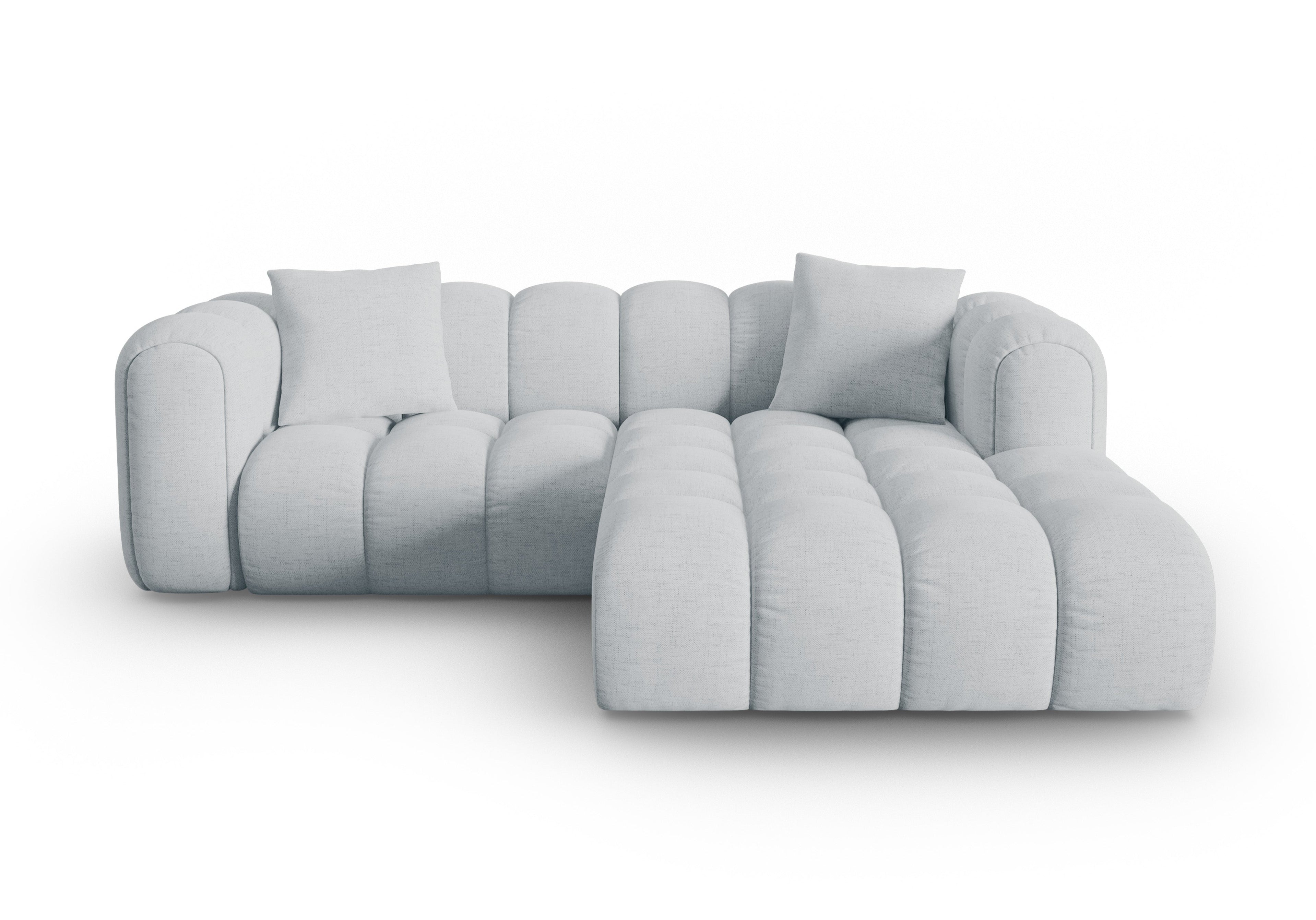 Right-facing 3-seater corner sofa ASTRO light gray chenille
