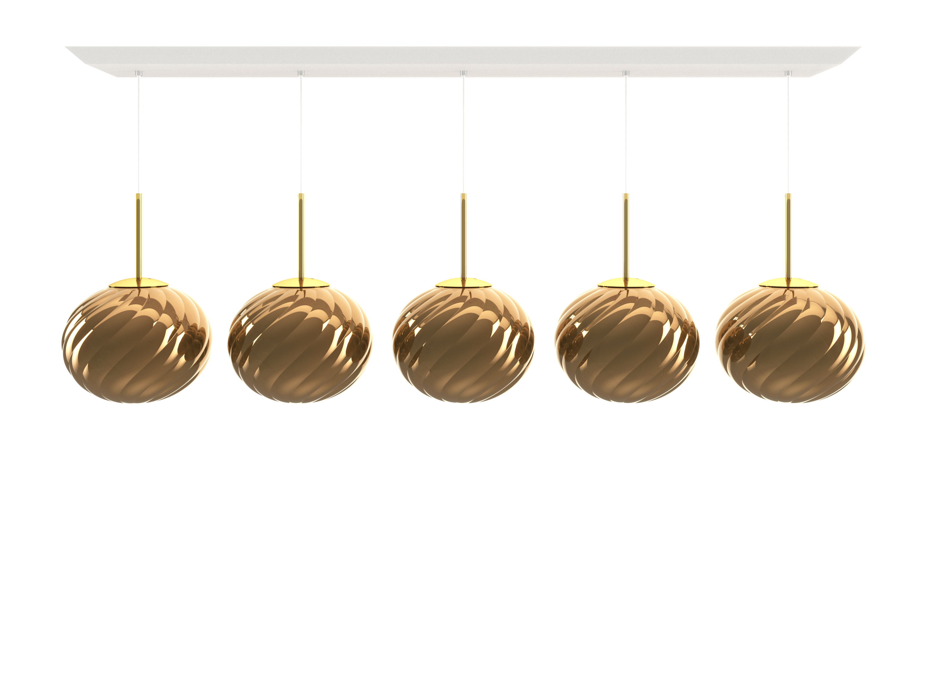 WHIRL LINEAR pendant lamp gold