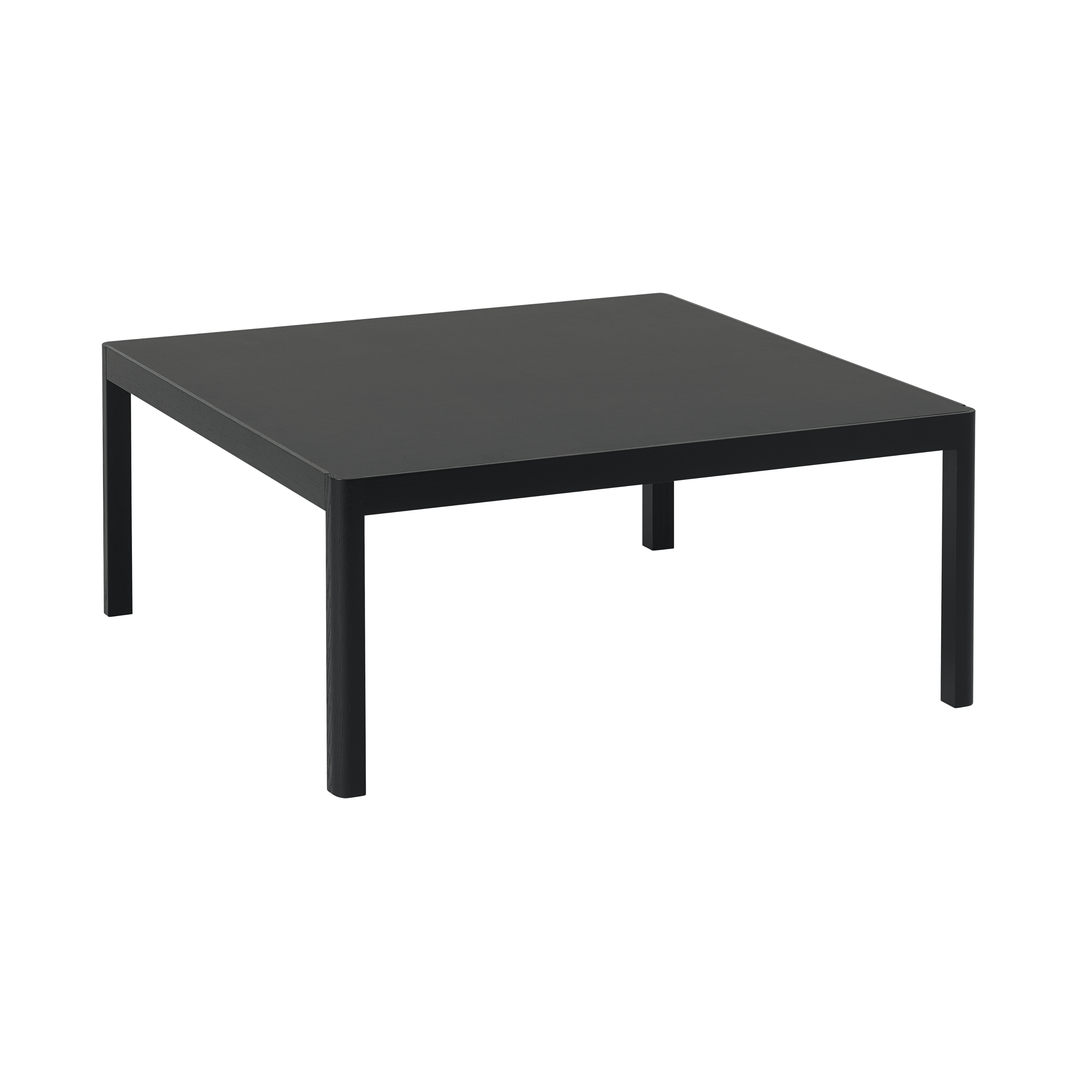 WORKSHOP coffee table with black linoleum and black oak base
