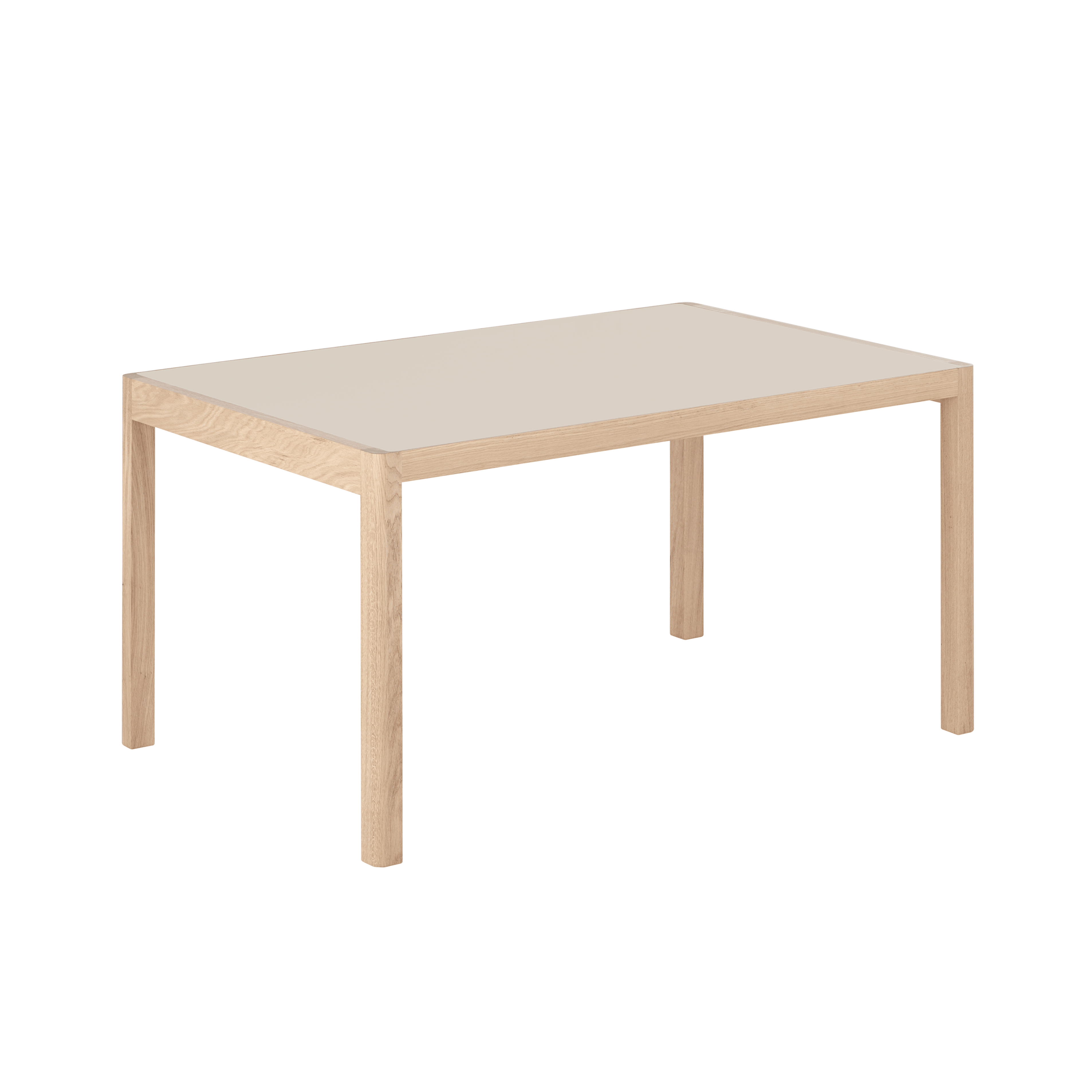 Stůl WORKSHOP šedé linoleum s dubovým podstavcem