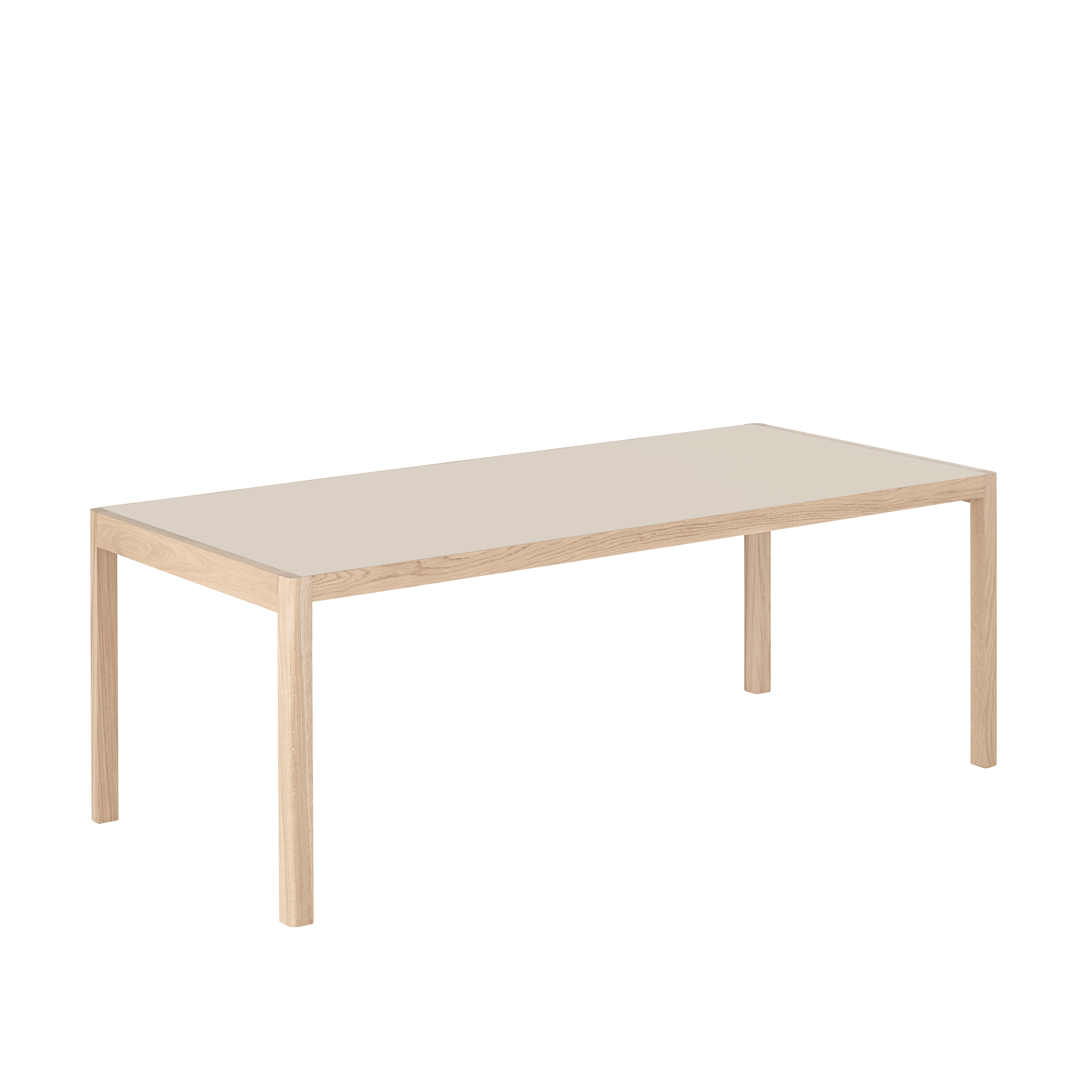 Stůl WORKSHOP šedé linoleum s dubovým podstavcem