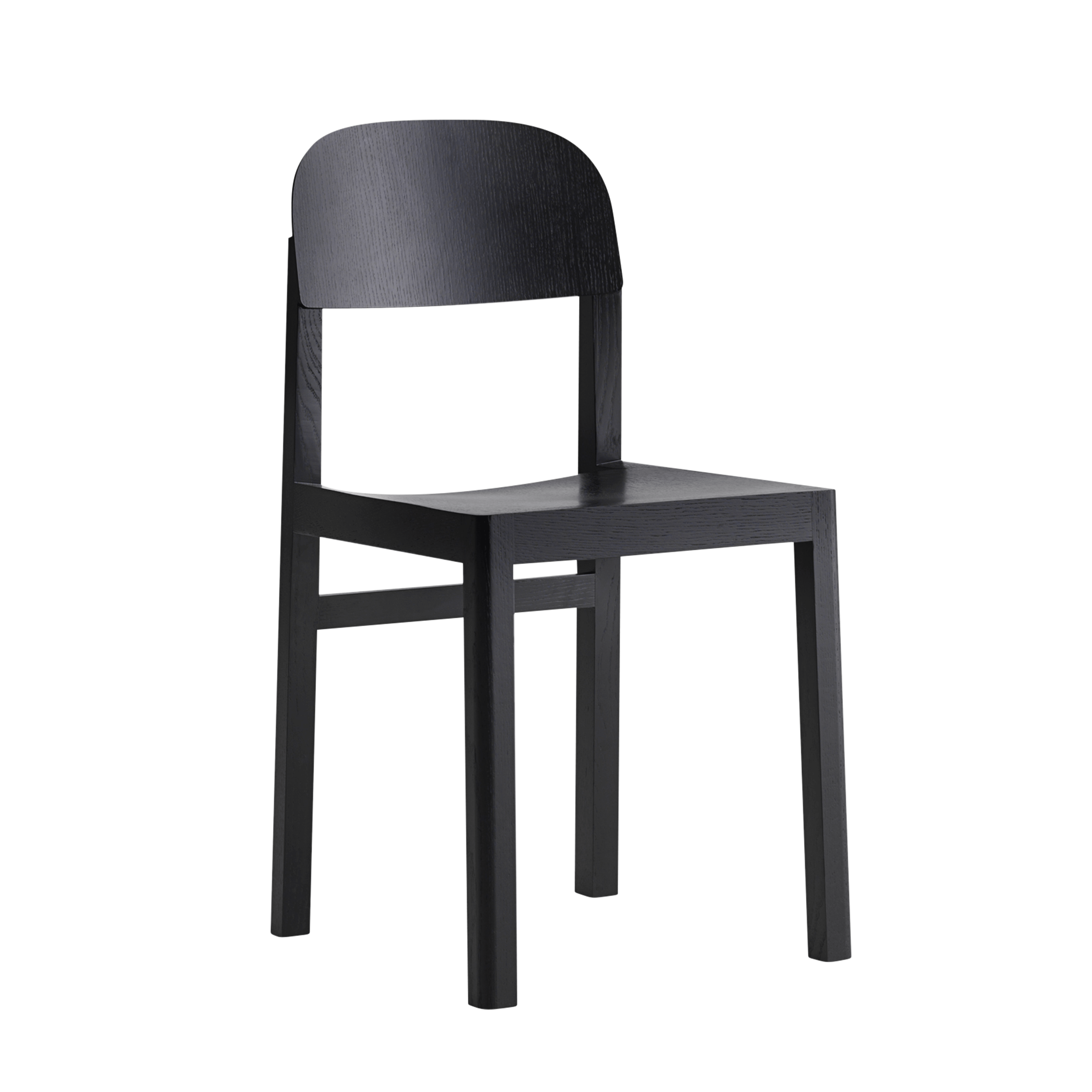WORKSHOP Chair in Black Veneer and Oak Wood