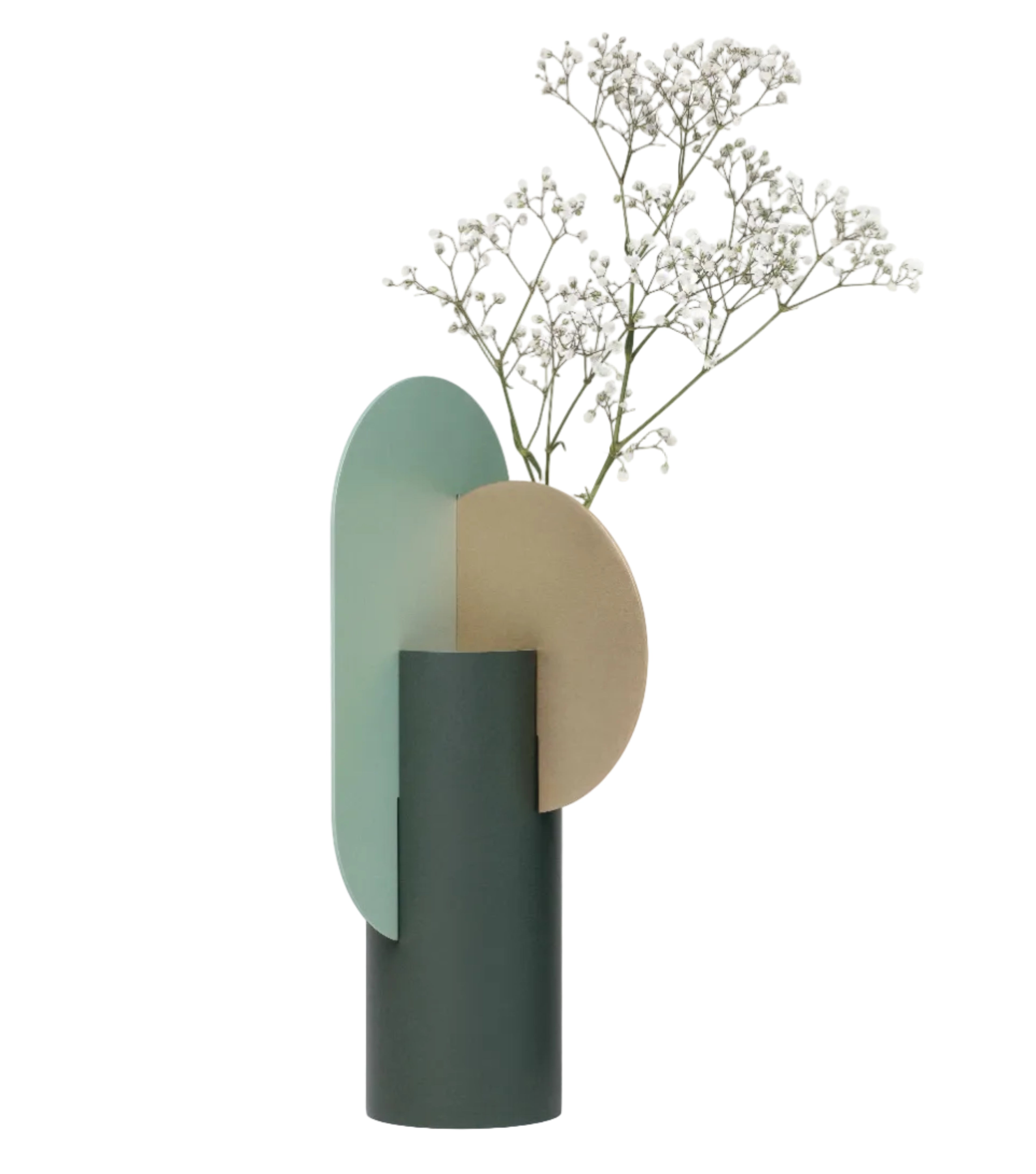 YERMILOV green vase with brass