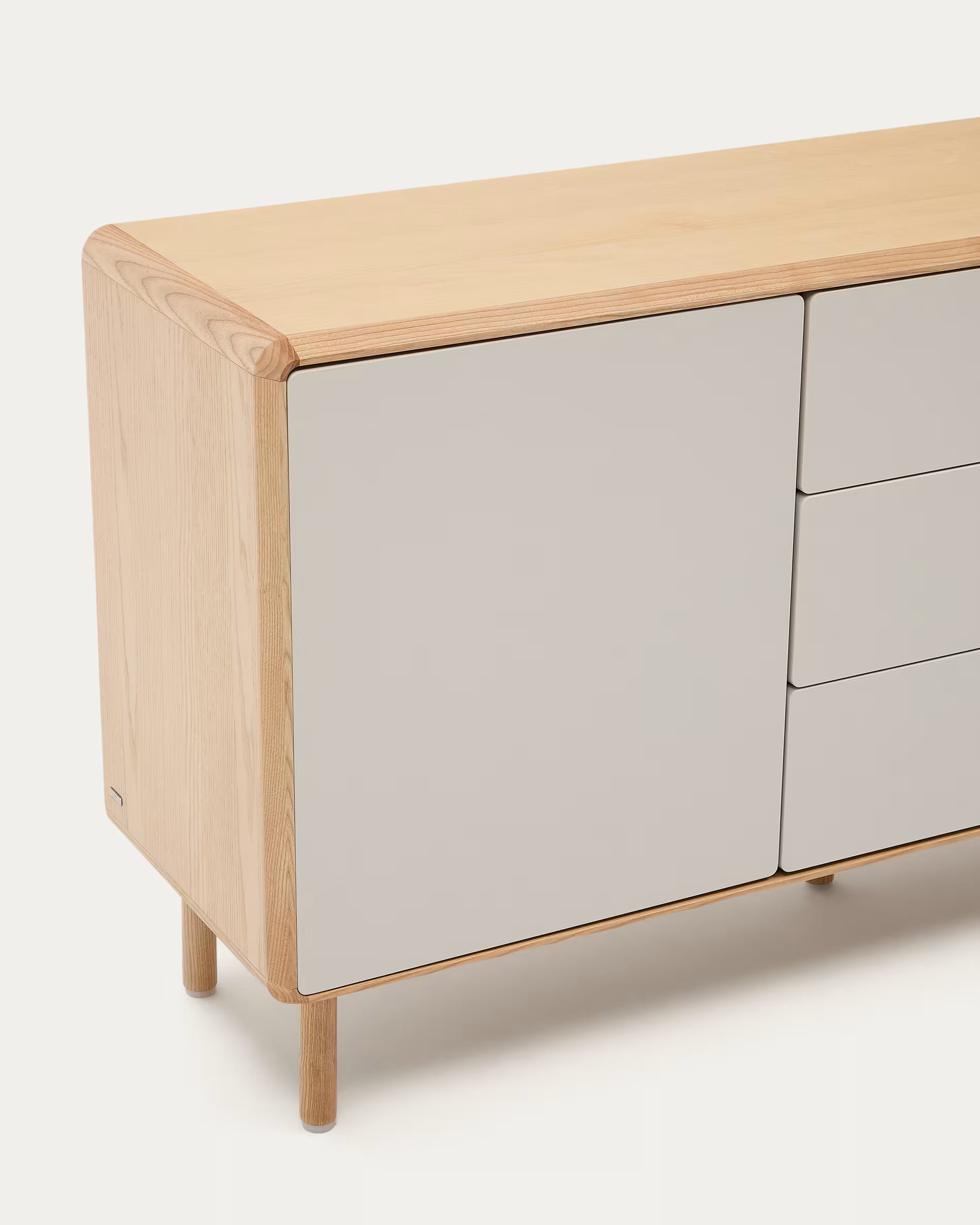 ANIELLE Chest of Drawers in Light Gray with Wood