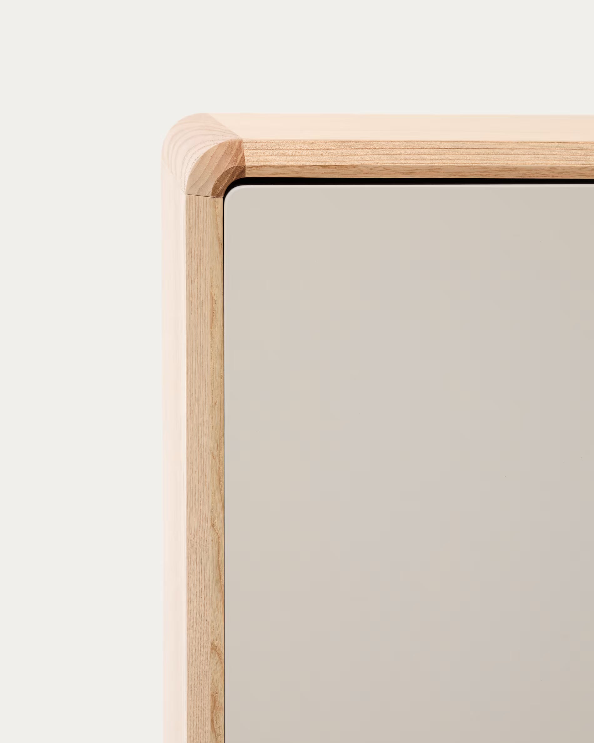 ANIELLE Chest of Drawers in Light Gray with Wood