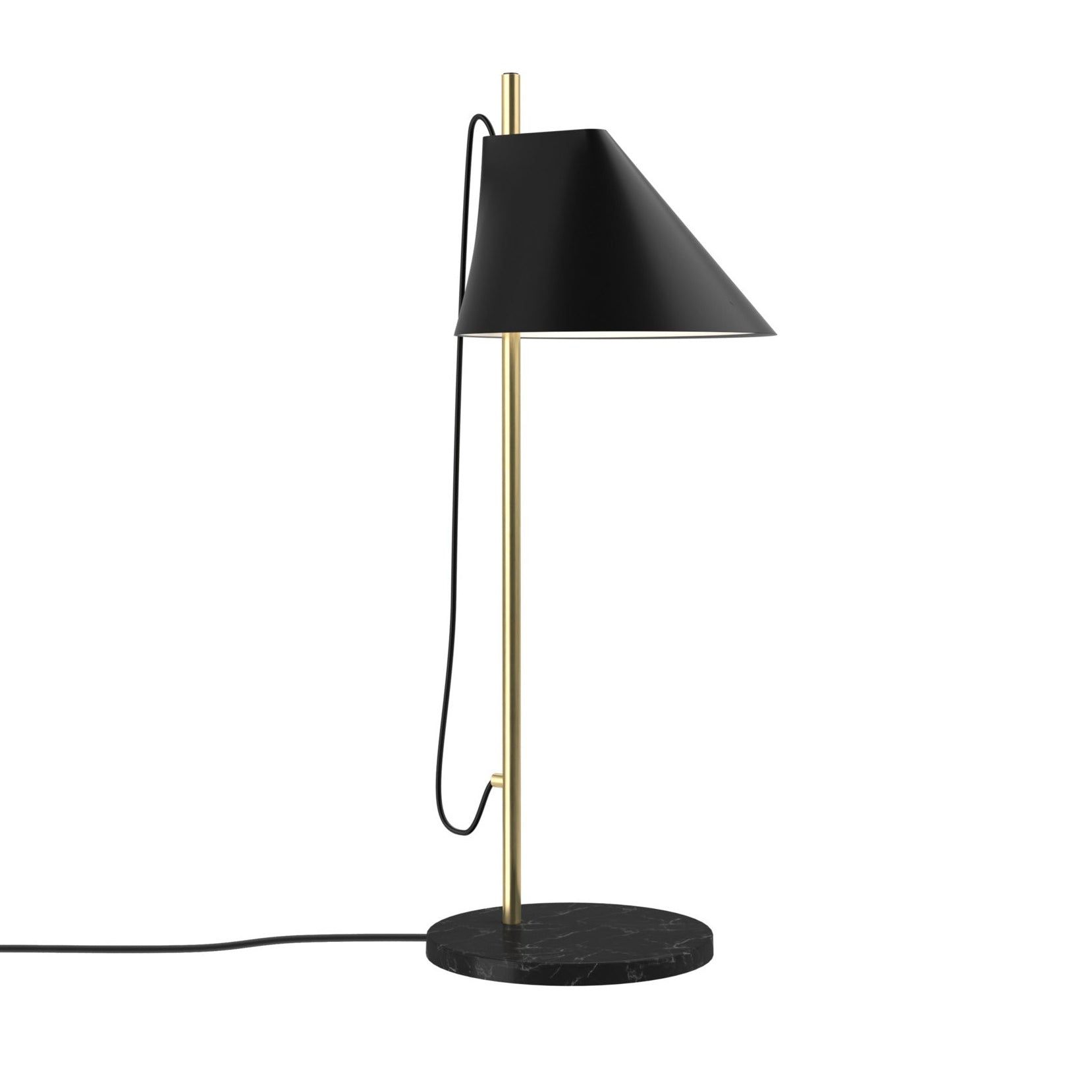 Stolní lampa YUH černá s mosazným podstavcem