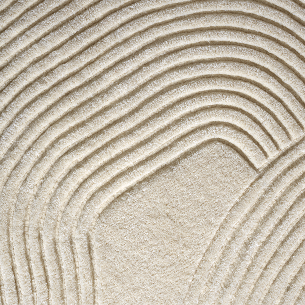 Cream ZEN ROUNDED Oval Rug