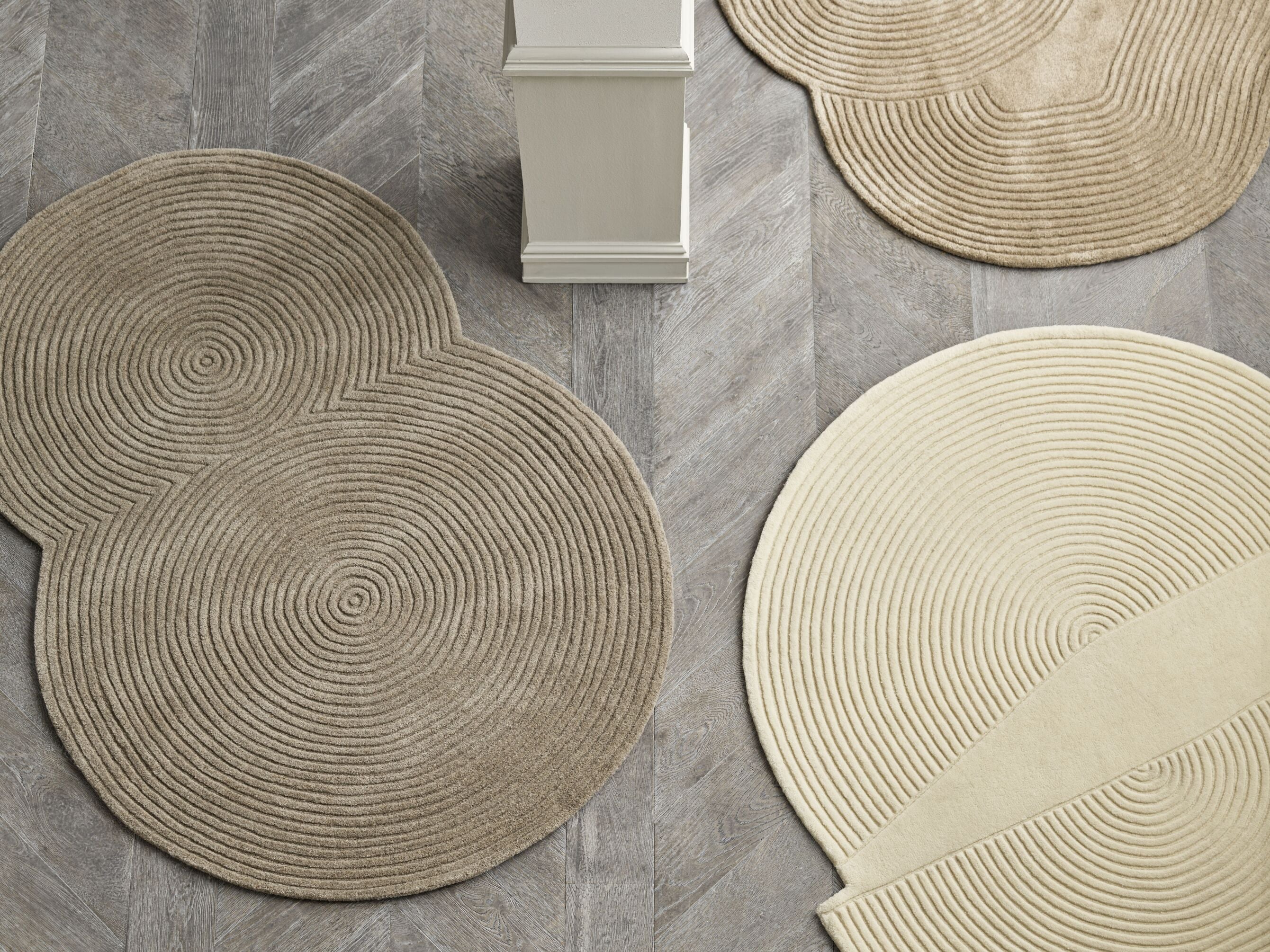 Round rug ZEN SPLIT cream
