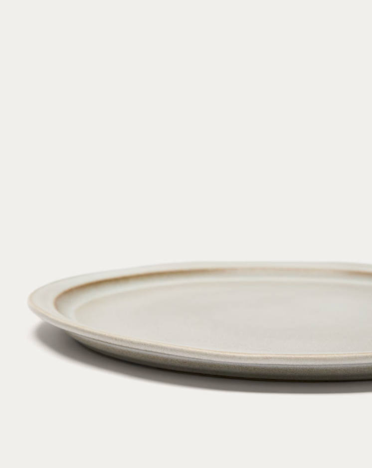 COVAL Plate Beige Ceramic