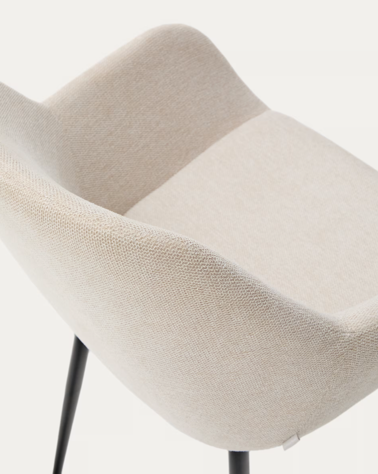 Židle KONNA béžová s černým podstavcem