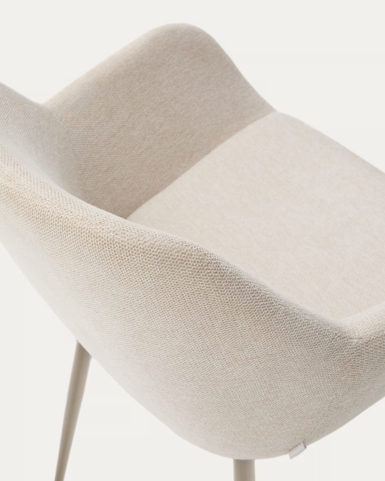 Židle KONNA béžová s béžovým podstavcem