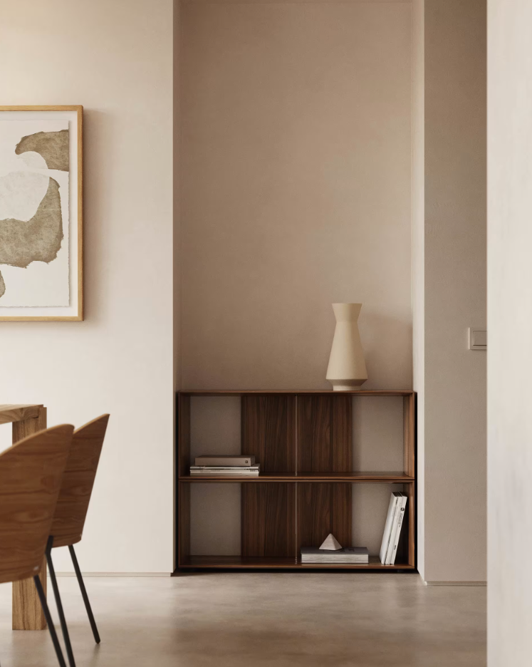 Regál 2-modulový LITTO ořechový dýhovaný