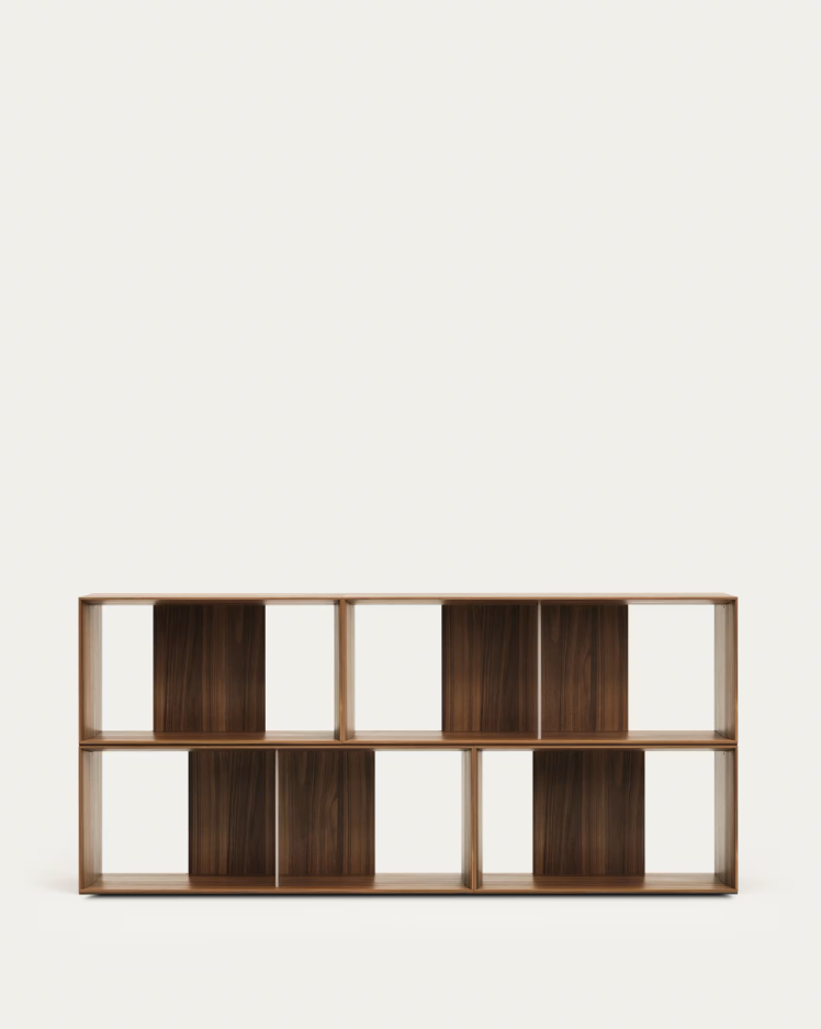 Čtyřmodulový regál LITTO ořechový dýhovaný