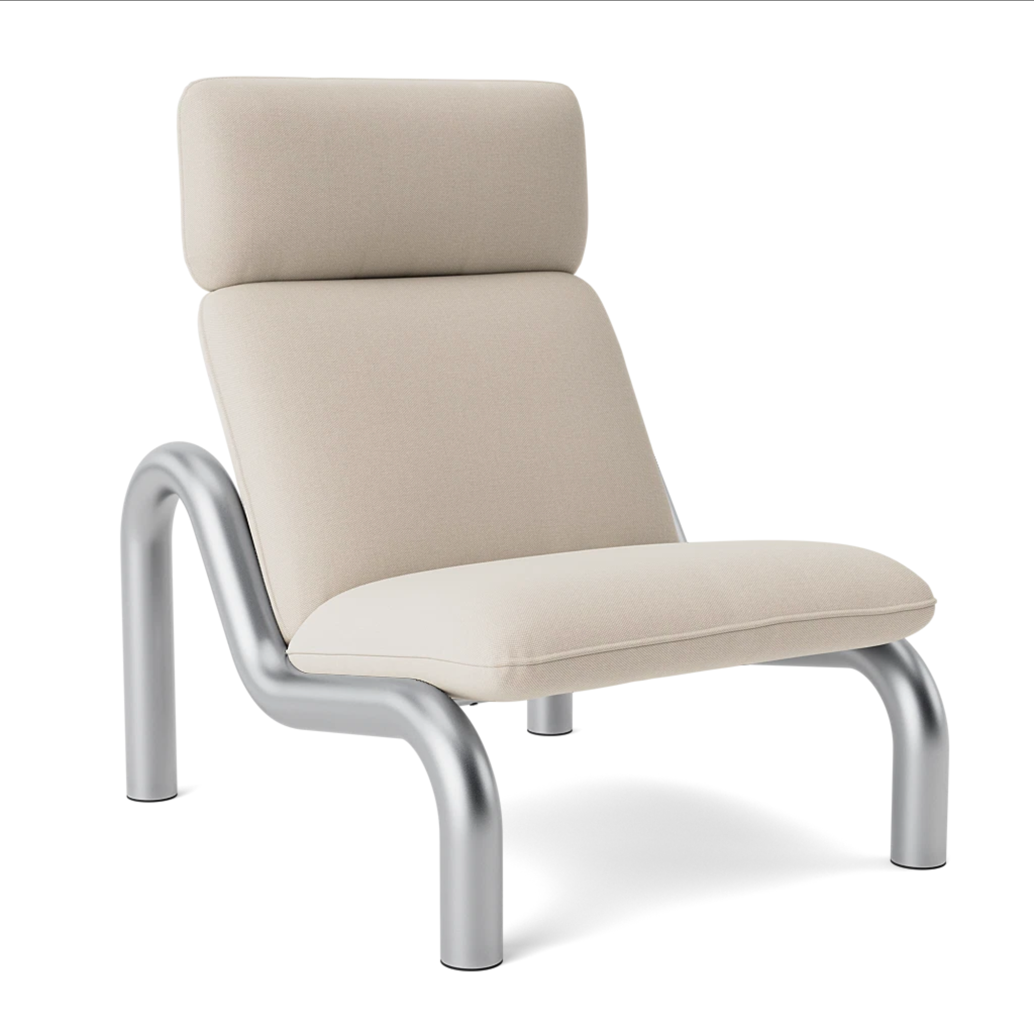 Čalouněné křeslo TUBE béžové se ocelovým podstavcem