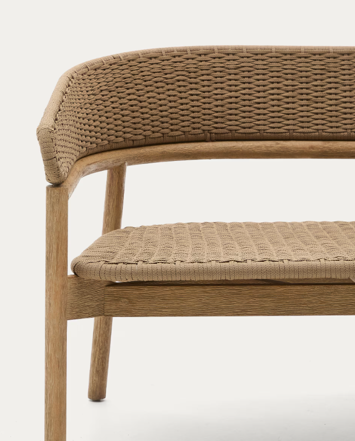 Venkovní pohovka ARINELLA lite akáciové dřevo s béžovým lanem