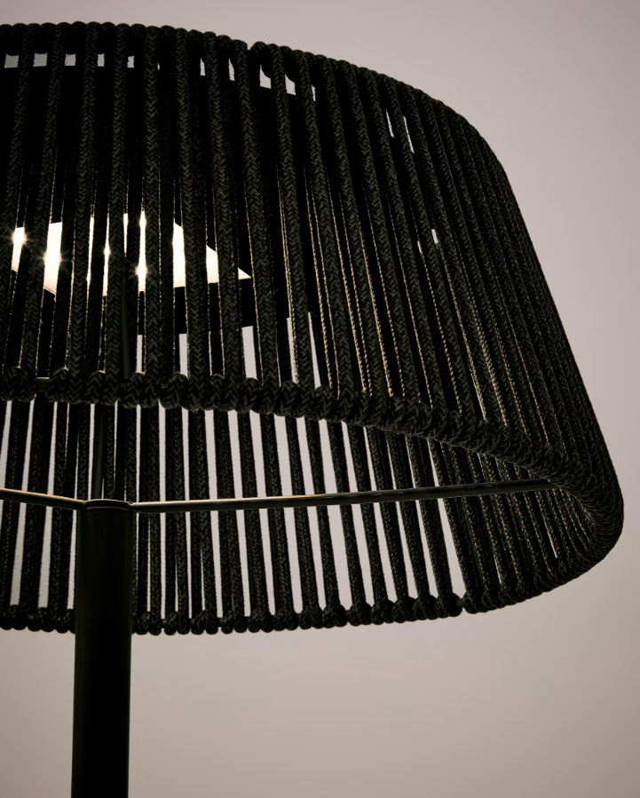 Zahradní stojací lampa ALDET tmavě zelená s lanem