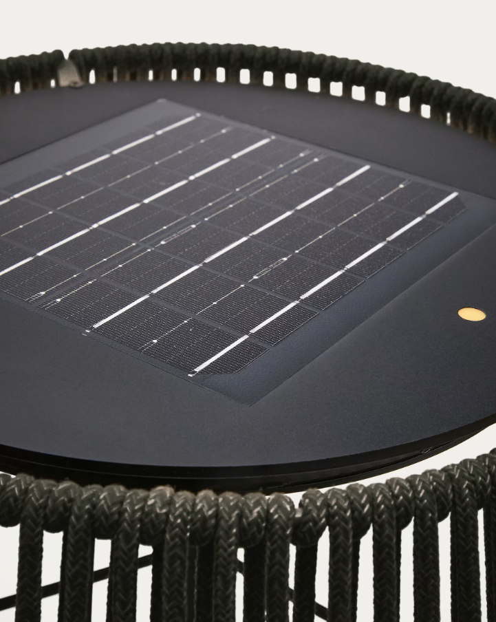 Zahradní stojací lampa ALDET tmavě zelená s lanem