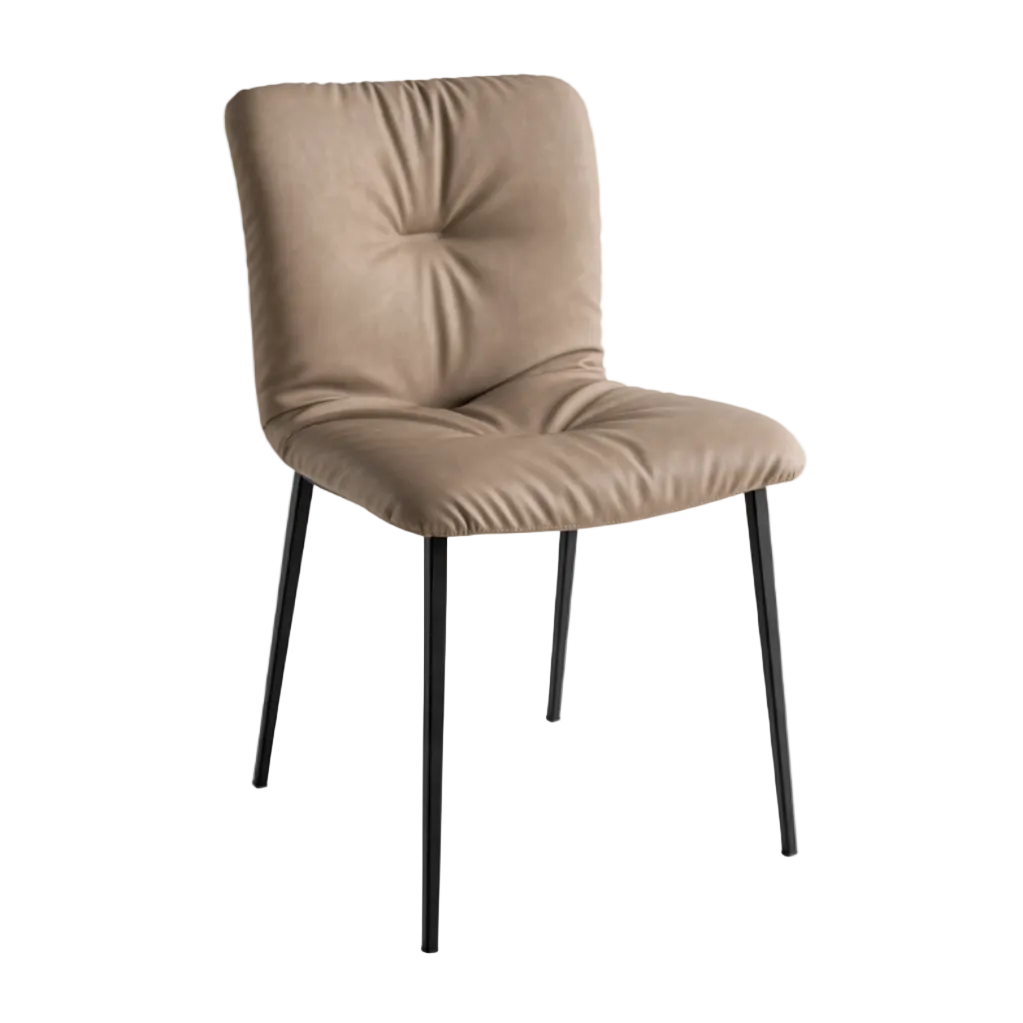 Křeslo ANNIE SOFT čalouněné s černým kovovým podstavcem