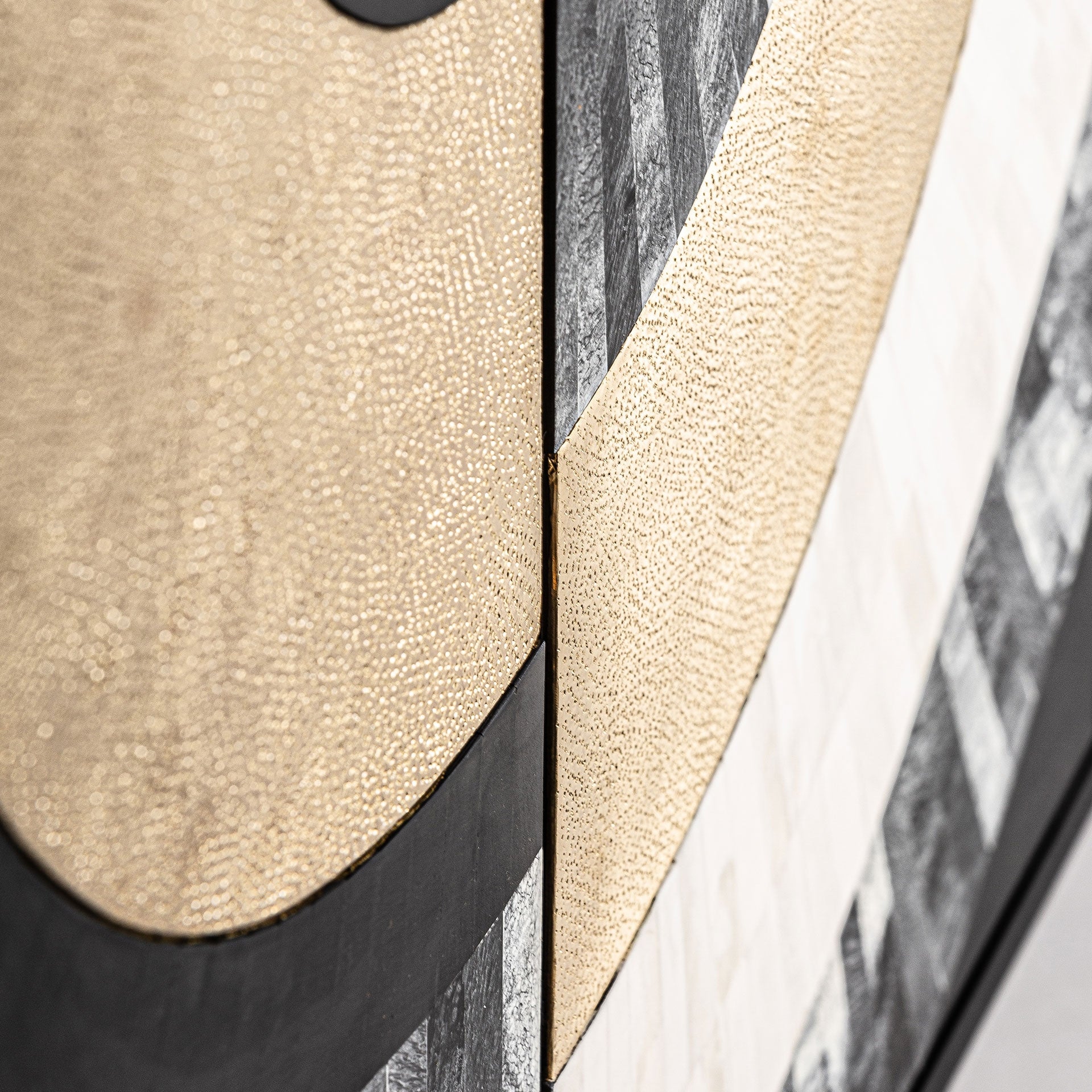 DARU Chest of Drawers in Black with Cream and Gold