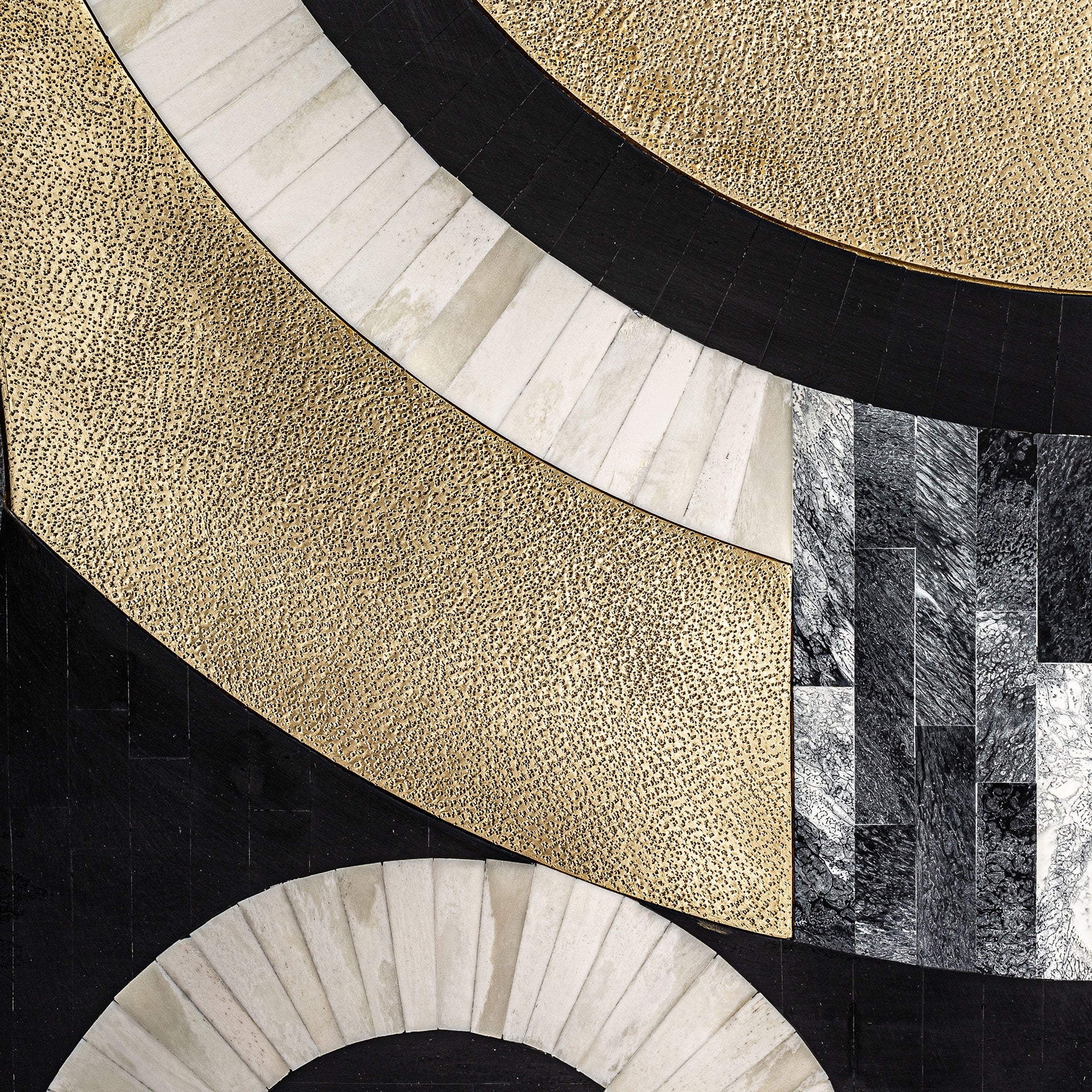 DARU Chest of Drawers in Black with Cream and Gold