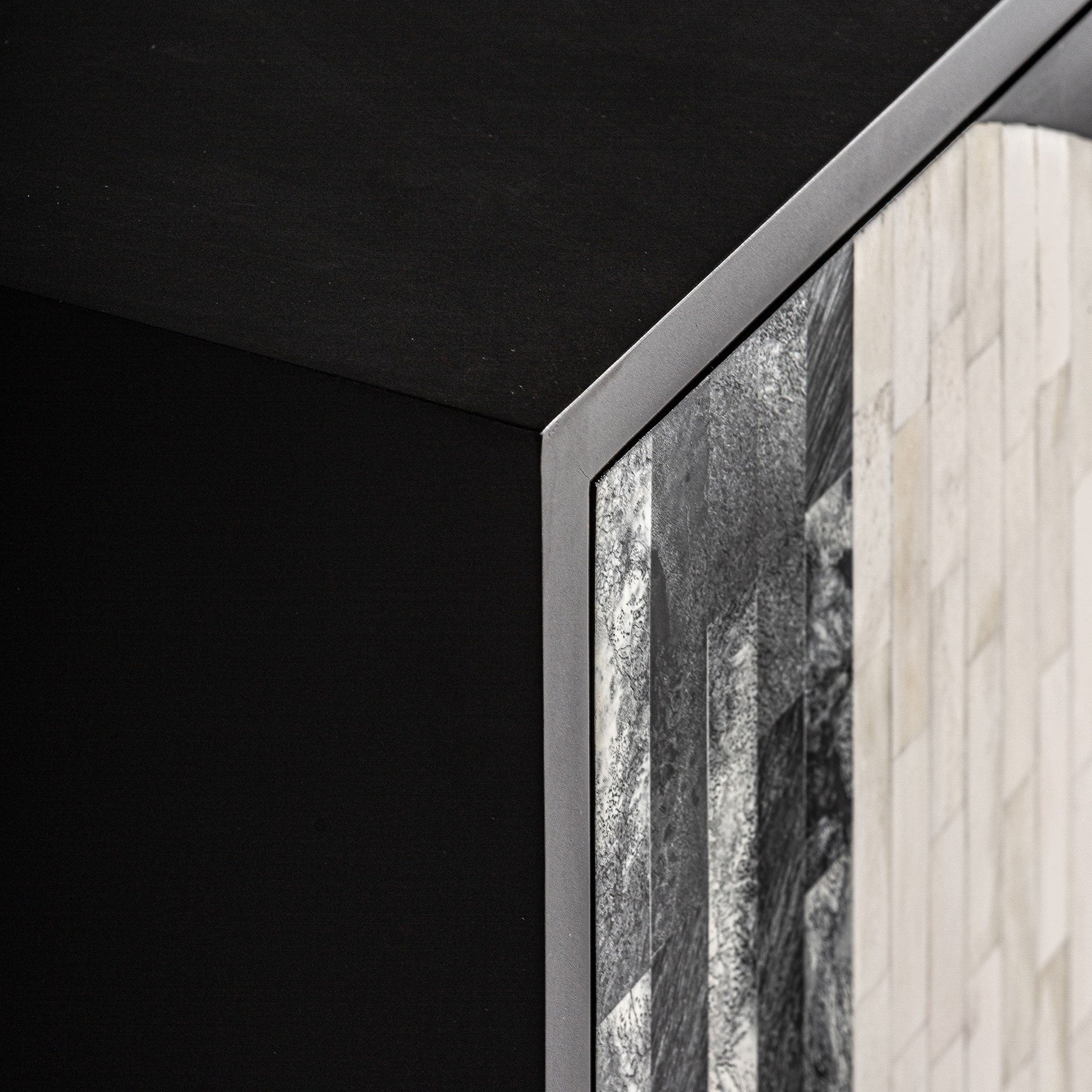DARU Chest of Drawers in Black with Cream and Gold