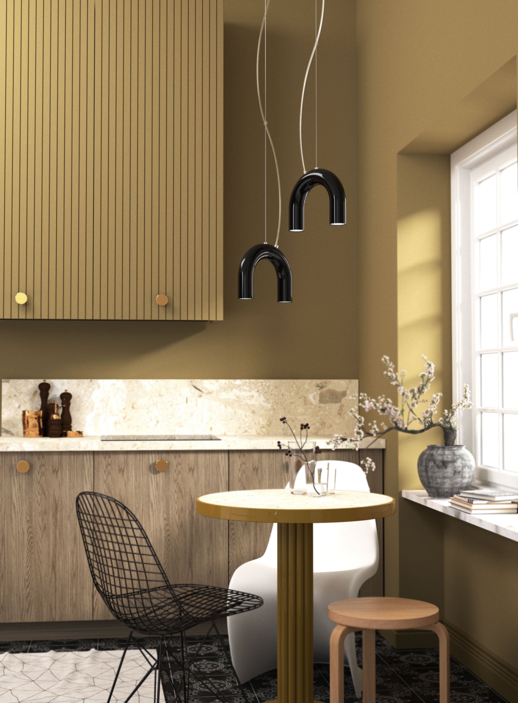 ARCH SINGLE black pendant lamp