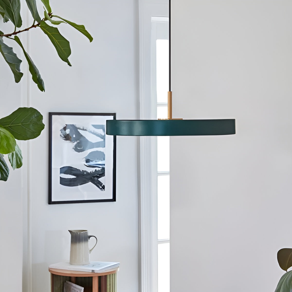 Závěsné svítidlo ASTERIA PLUS tmavě zelené se zlatým prvkem