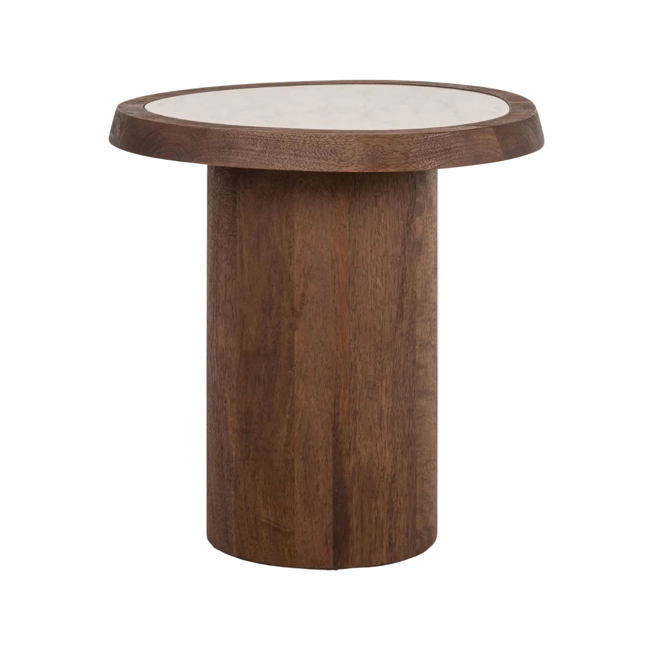 MELROSE Side Table in Mango Wood with Marble